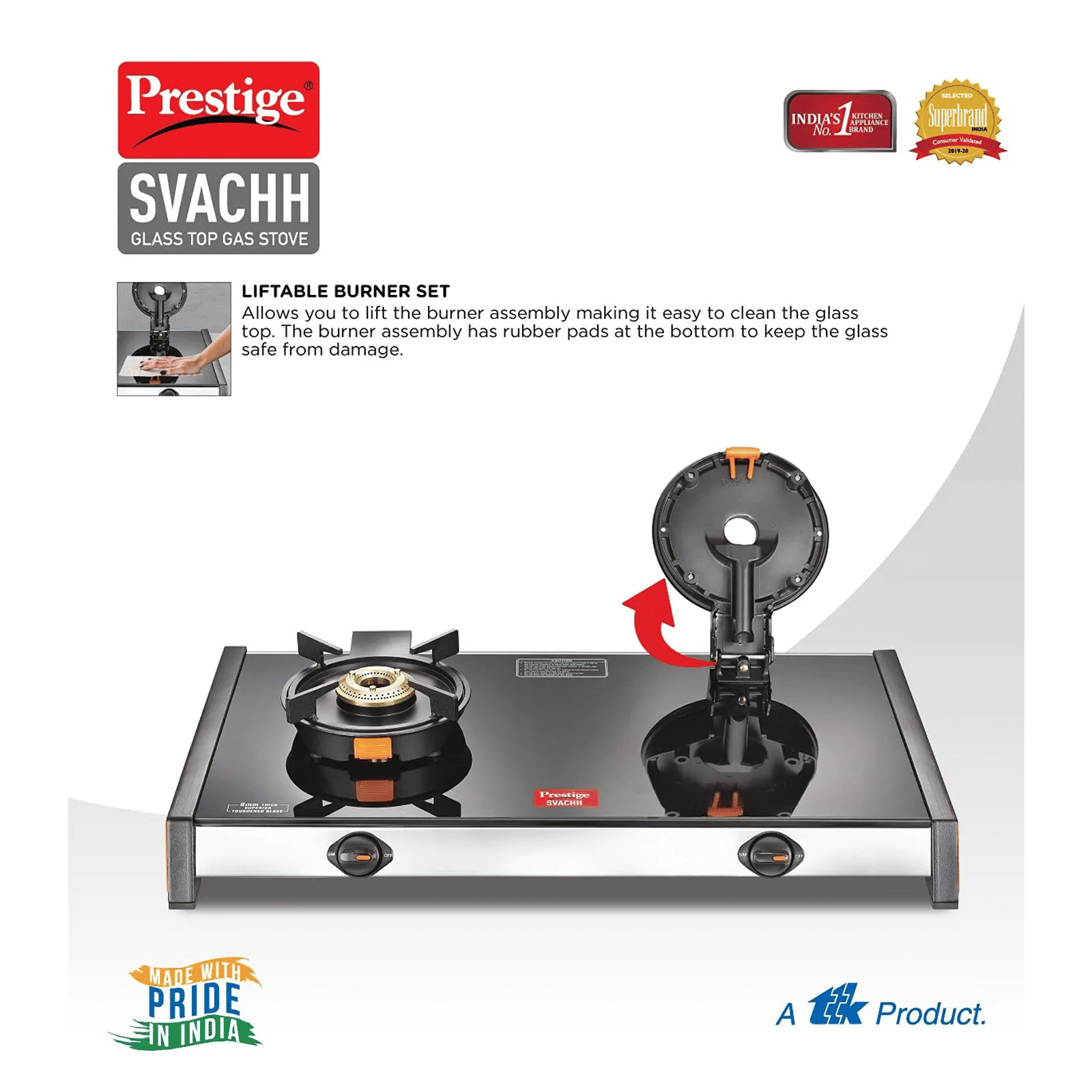 Prestige Svachh Toughened Glass Top 2 Burner Manual Gas Stove (Liftable Burner Set, Black) Prestige Svachh Toughened Glass Top 2 Burner Manual Gas Stove (Liftable Burner Set, Black)_8