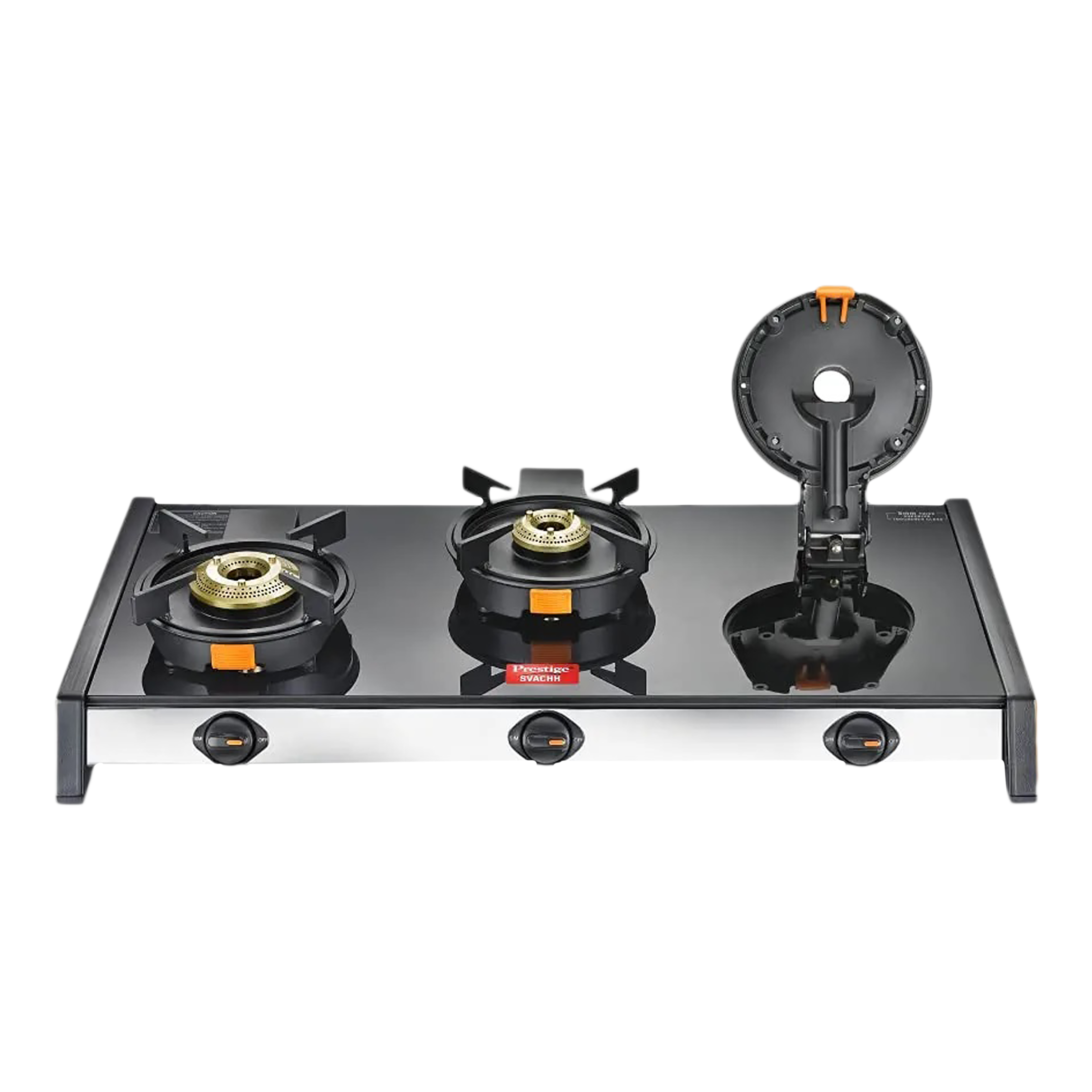 Prestige Svachh Toughened Glass Top 3 Burner Manual Gas Stove (Liftable Burner Set, Black) Prestige Svachh Toughened Glass Top 3 Burner Manual Gas Stove (Liftable Burner Set, Black)_1