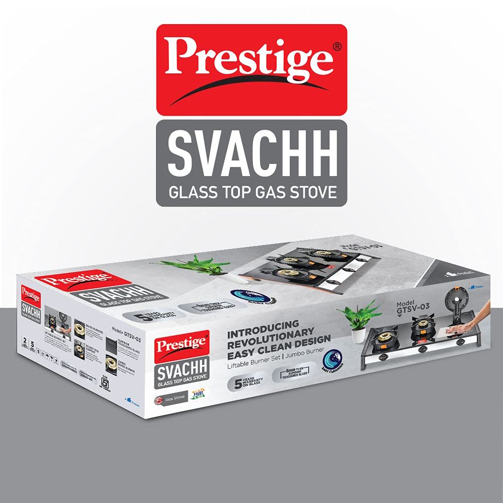 Prestige Svachh Toughened Glass Top 3 Burner Manual Gas Stove (Liftable Burner Set, Black) Prestige Svachh Toughened Glass Top 3 Burner Manual Gas Stove (Liftable Burner Set, Black)_5