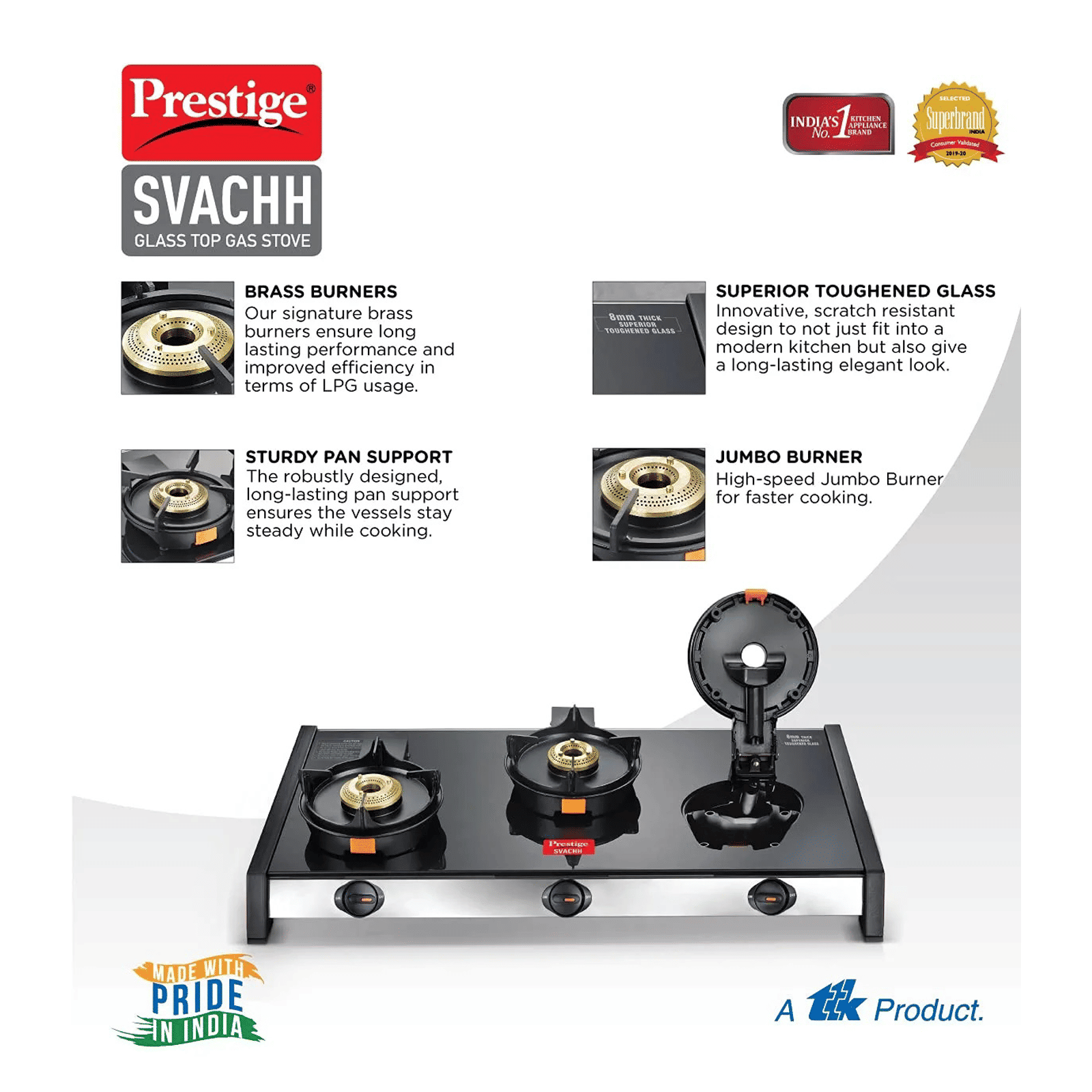 Prestige Svachh Toughened Glass Top 3 Burner Manual Gas Stove (Liftable Burner Set, Black) Prestige Svachh Toughened Glass Top 3 Burner Manual Gas Stove (Liftable Burner Set, Black)_6