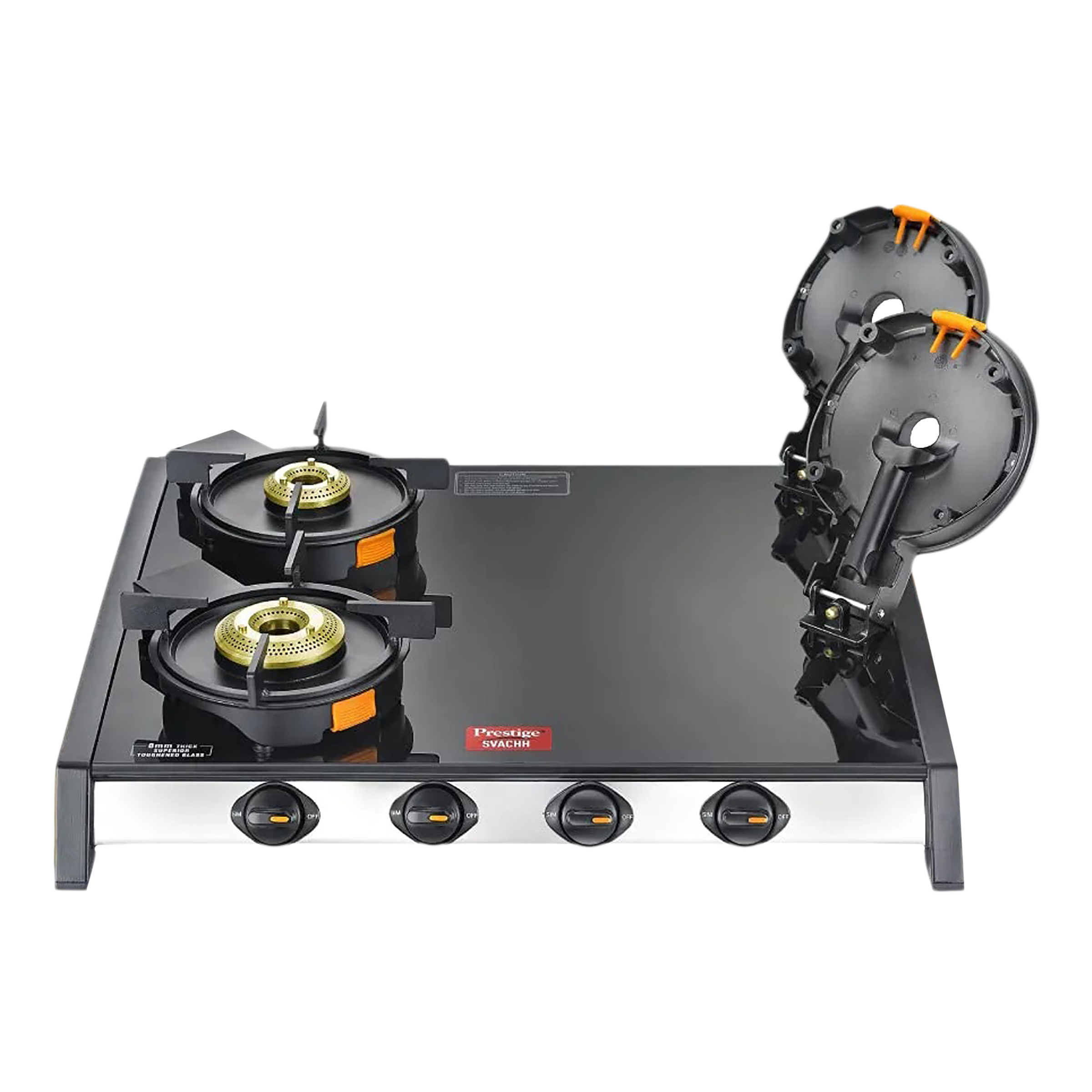 Prestige Svachh Toughened Glass Top 4 Burner Manual Gas Stove (Liftable Burner Set, Black) Prestige Svachh Toughened Glass Top 4 Burner Manual Gas Stove (Liftable Burner Set, Black)_1