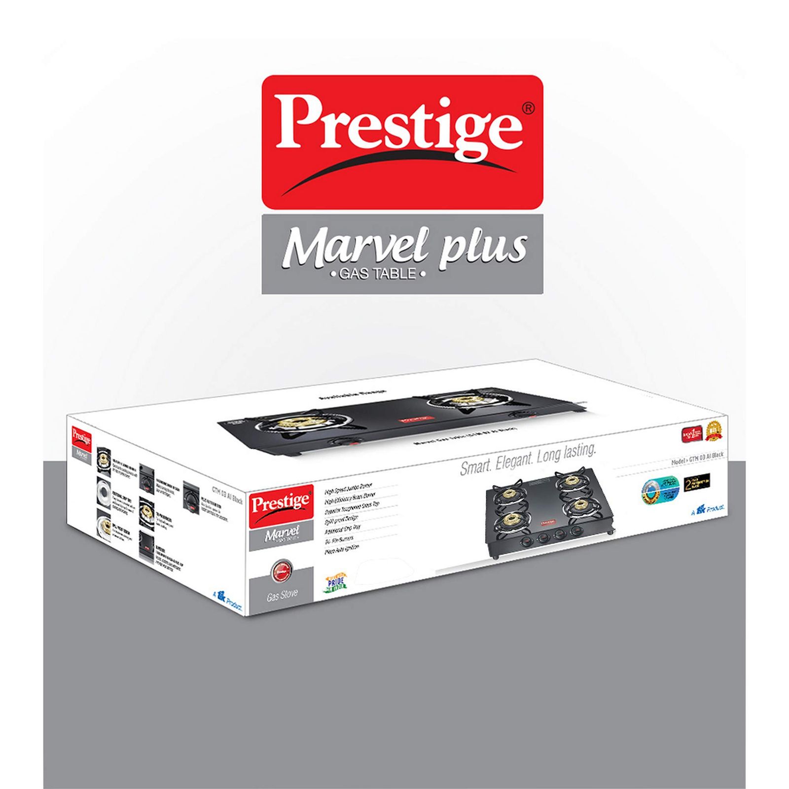 Prestige Marvel Plus Toughened Glass Top 4 Burner Manual Gas Stove (Ergonomic Knob, Black)_6