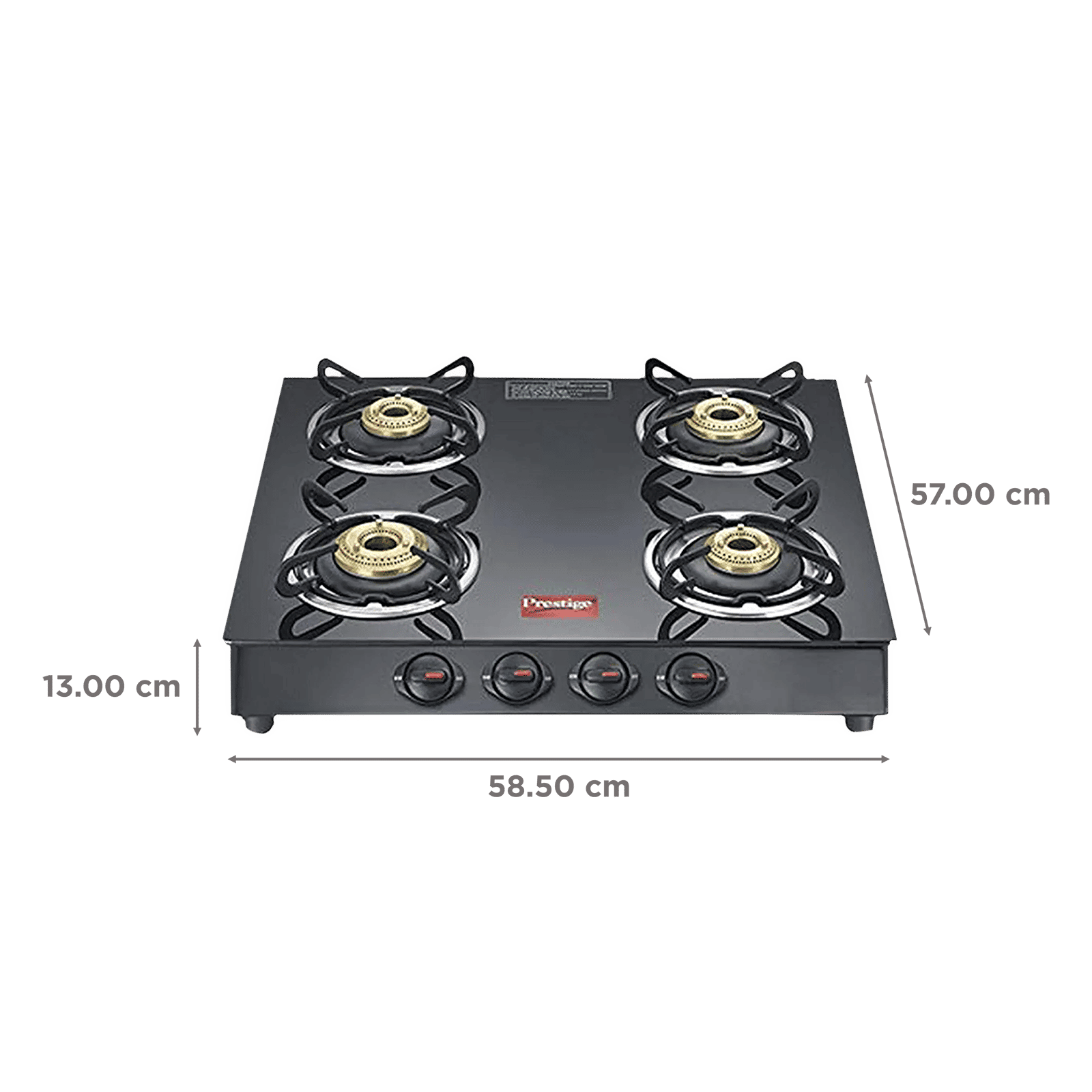 Prestige Marvel Plus Toughened Glass Top 4 Burner Manual Gas Stove (Ergonomic Knob, Black)_2
