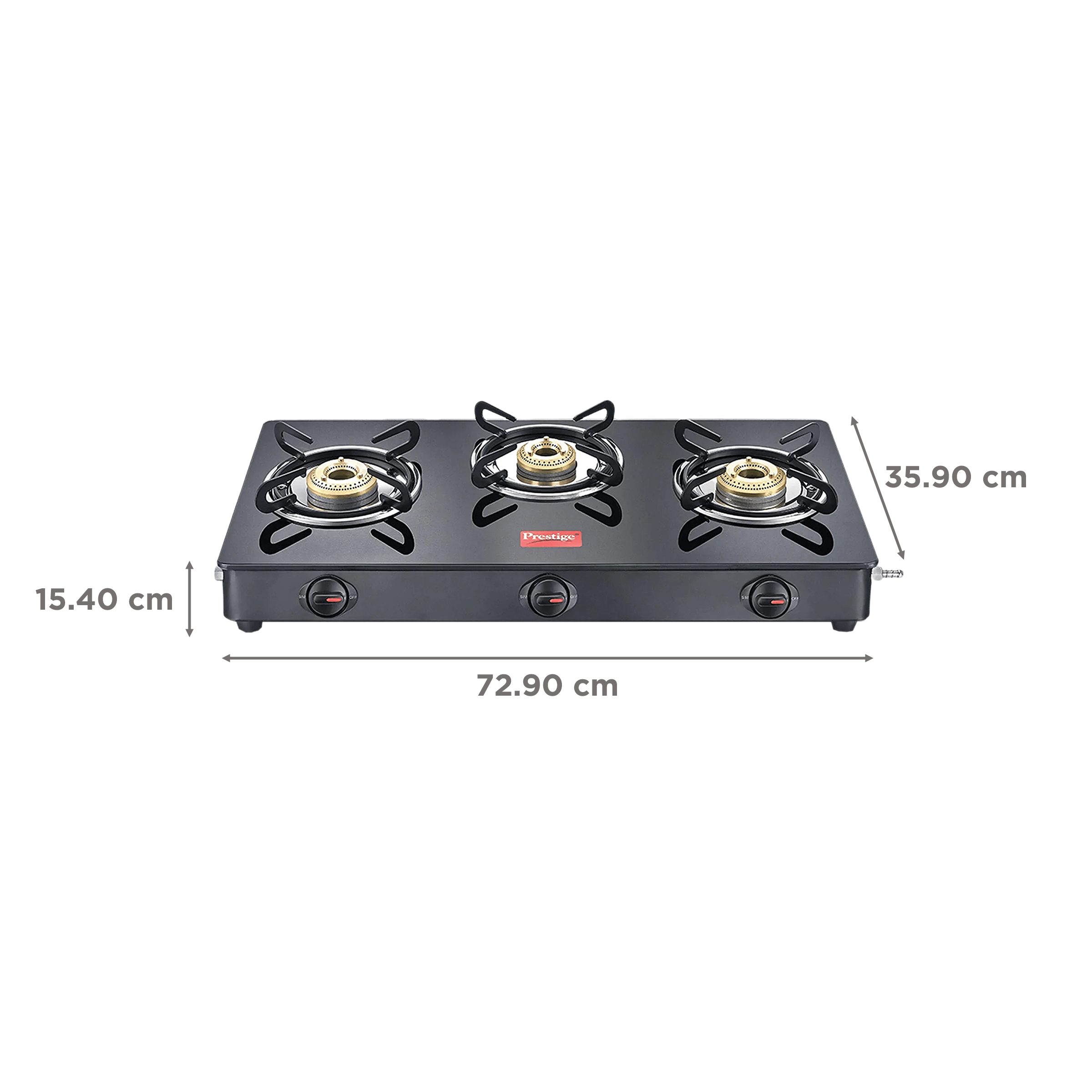 Prestige Magic GTMC Toughened Glass Top 3 Burner Manual Gas Stove (Spill Proof, Black) Prestige Magic GTMC Toughened Glass Top 3 Burner Manual Gas Stove (Spill Proof, Black)_2