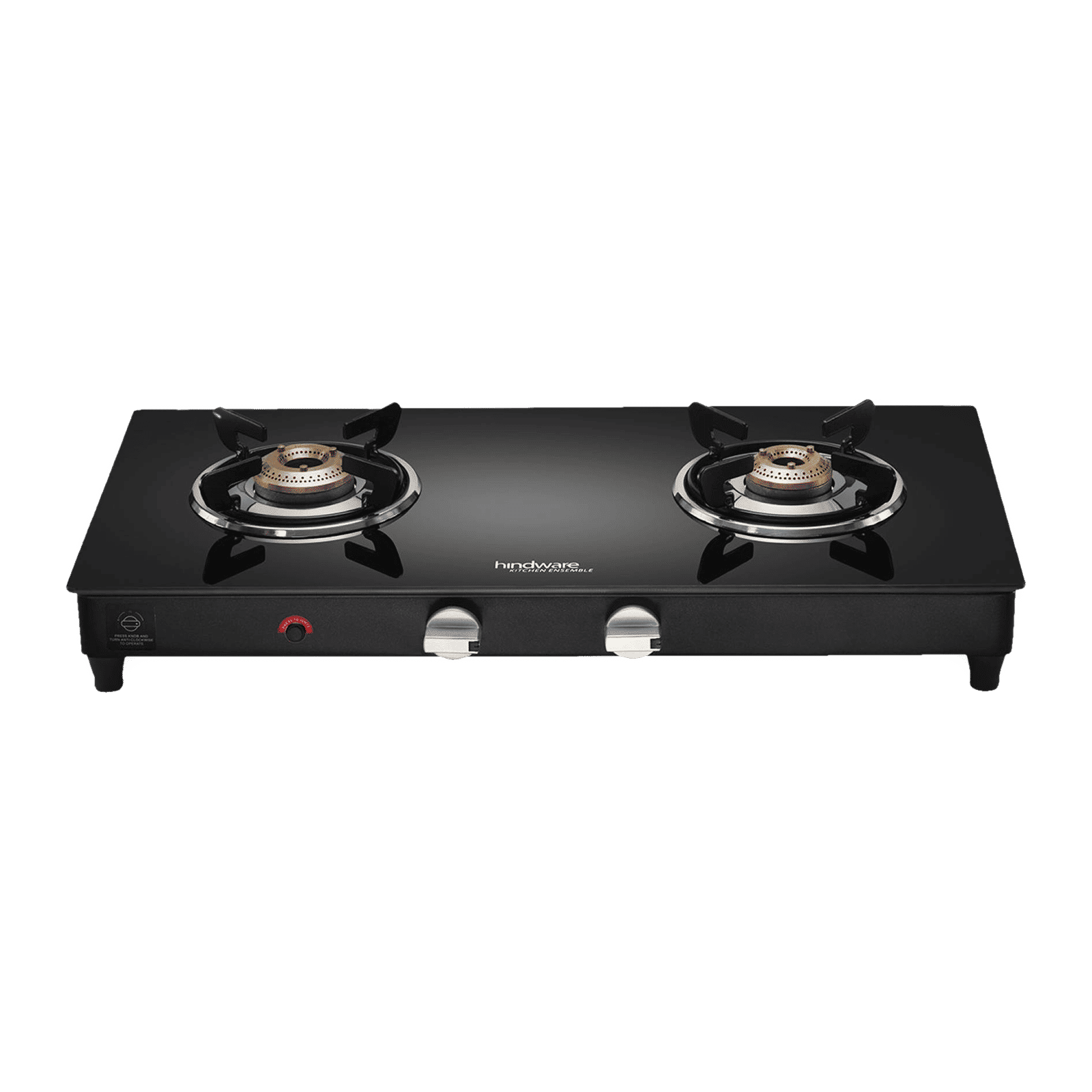 Hindware ARMO Plus Toughened Glass Top 2 Burner Automatic Gas Stove (Sleek Body Design, Black) Hindware ARMO Plus Toughened Glass Top 2 Burner Automatic Gas Stove (Sleek Body Design, Black)_1