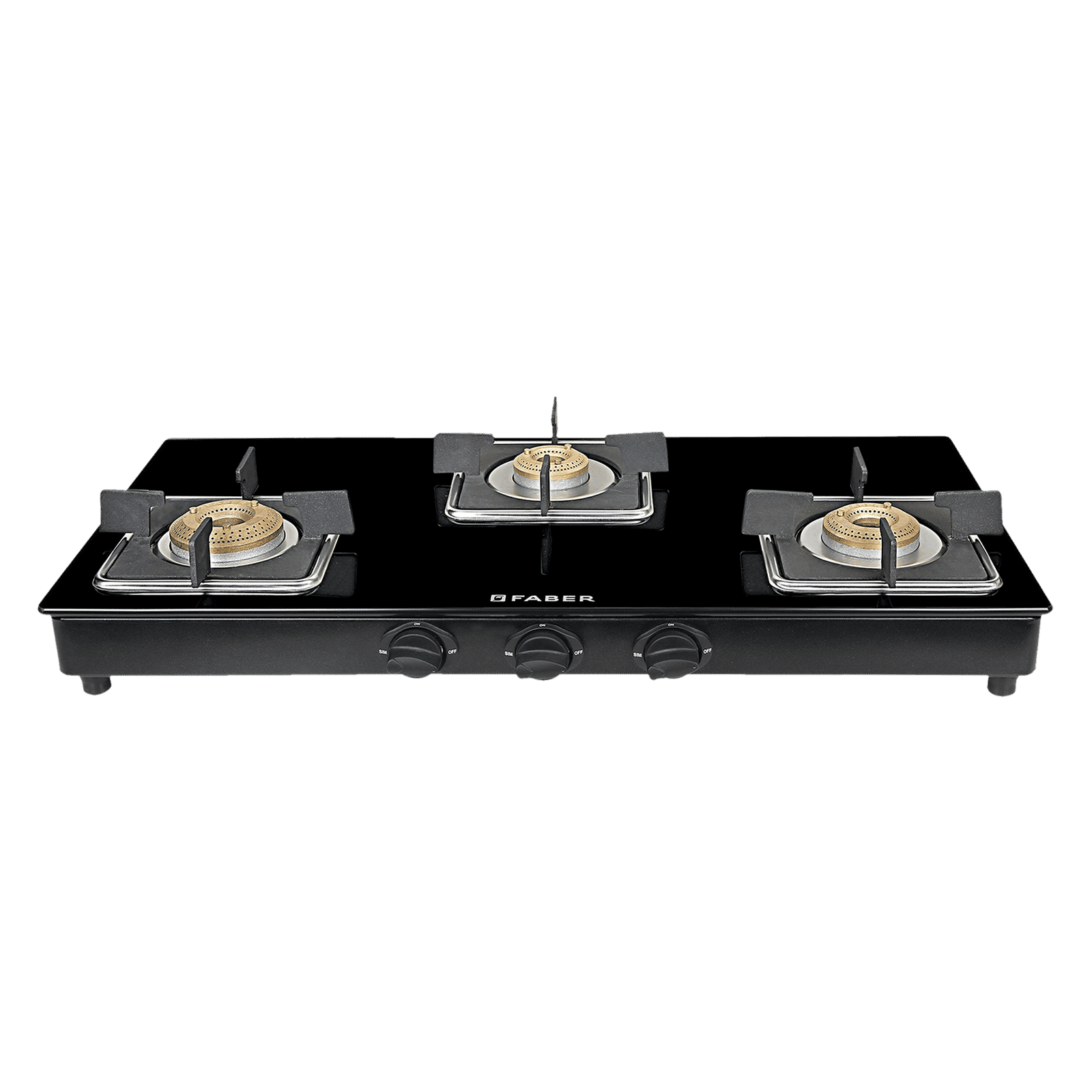 Faber PEARL 3BB BK Tempered Glass Top 3 Burner Manual Gas Stove (Corrosion Resistance, Black) Faber PEARL 3BB BK Tempered Glass Top 3 Burner Manual Gas Stove (Corrosion Resistance, Black)_1