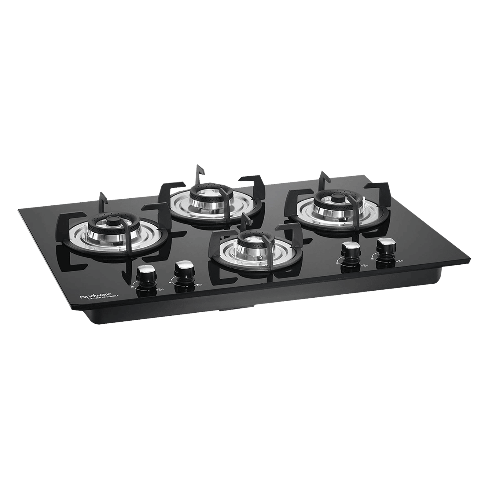 Hindware Amelia Plus Toughened Glass Top 4 Burner Automatic Electric Hob (Triple Ring Burner, Black) Hindware Amelia Plus Toughened Glass Top 4 Burner Automatic Electric Hob (Triple Ring Burner, Black)_1