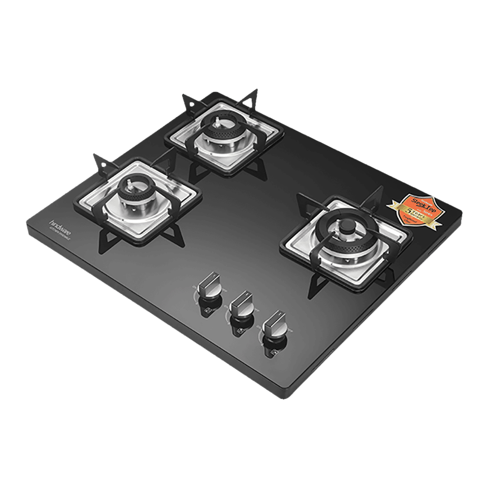 Hindware Rosia Toughened Glass Top 3 Burner Automatic Electric Hob (Spill Proof, Black) Hindware Rosia Toughened Glass Top 3 Burner Automatic Electric Hob (Spill Proof, Black)_4