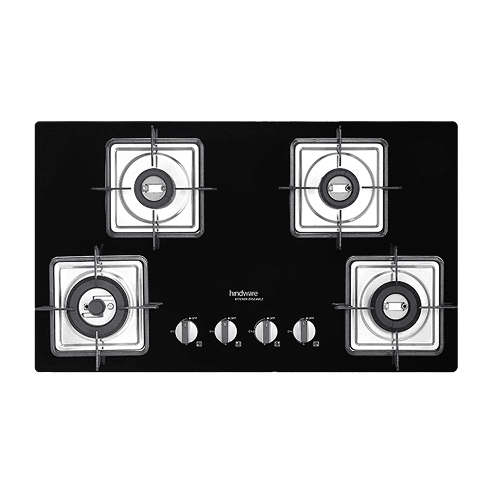 Hindware Rosia Toughened Glass Top 4 Burner Automatic Electric Hob (Spill Proof, Black) Hindware Rosia Toughened Glass Top 4 Burner Automatic Electric Hob (Spill Proof, Black)_1