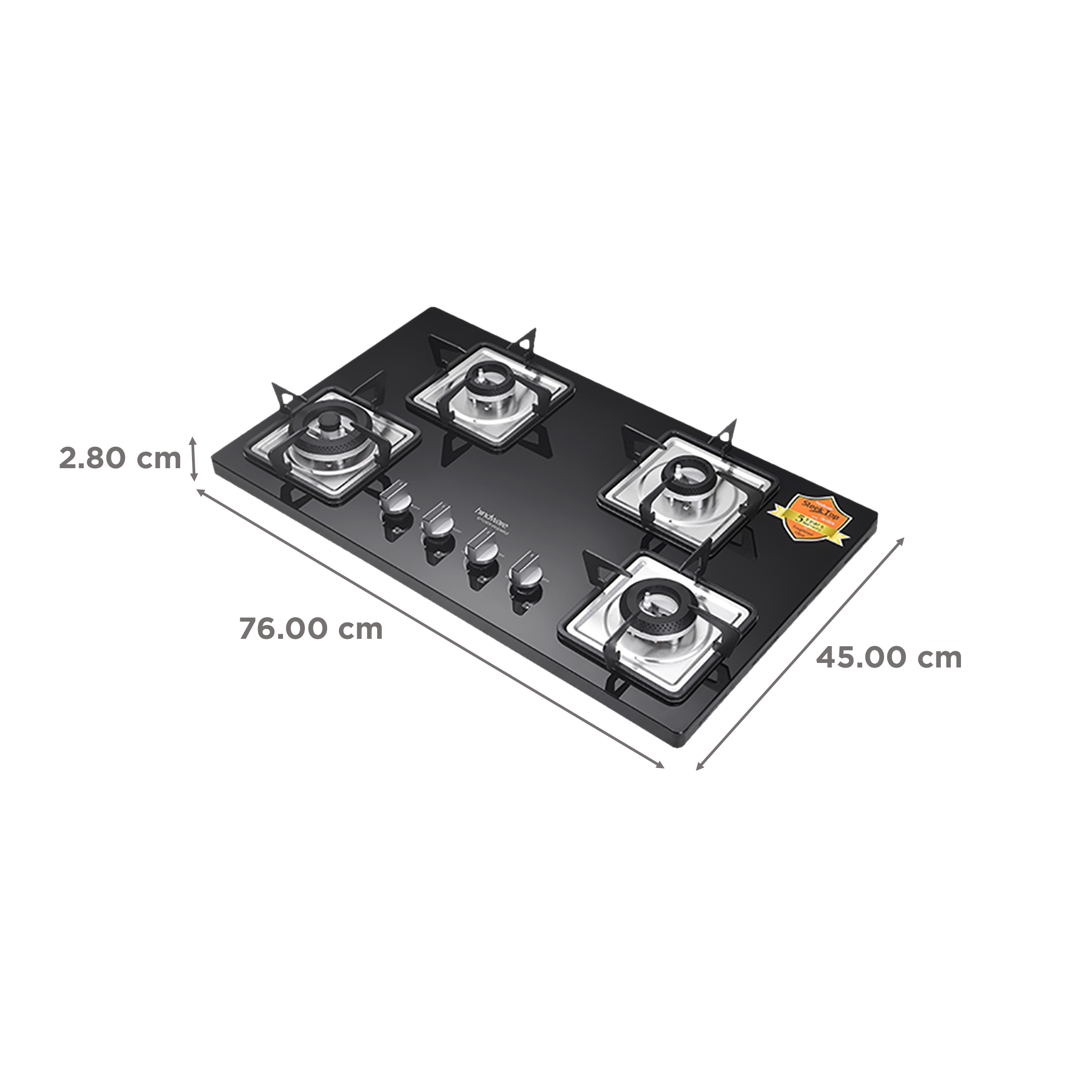 Hindware Rosia Toughened Glass Top 4 Burner Automatic Electric Hob (Spill Proof, Black) Hindware Rosia Toughened Glass Top 4 Burner Automatic Electric Hob (Spill Proof, Black)_2