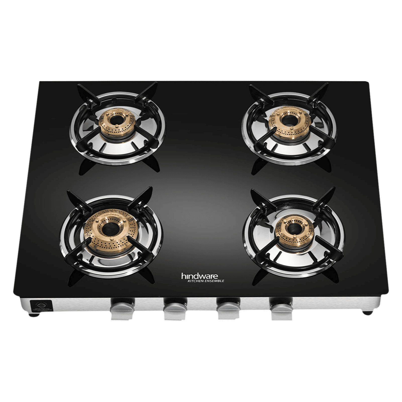 Hindware ARMO Plus Toughened Glass Top 4 Burner Manual Gas Stove (Sleek Body Design, Black) Hindware ARMO Plus Toughened Glass Top 4 Burner Manual Gas Stove (Sleek Body Design, Black)_1