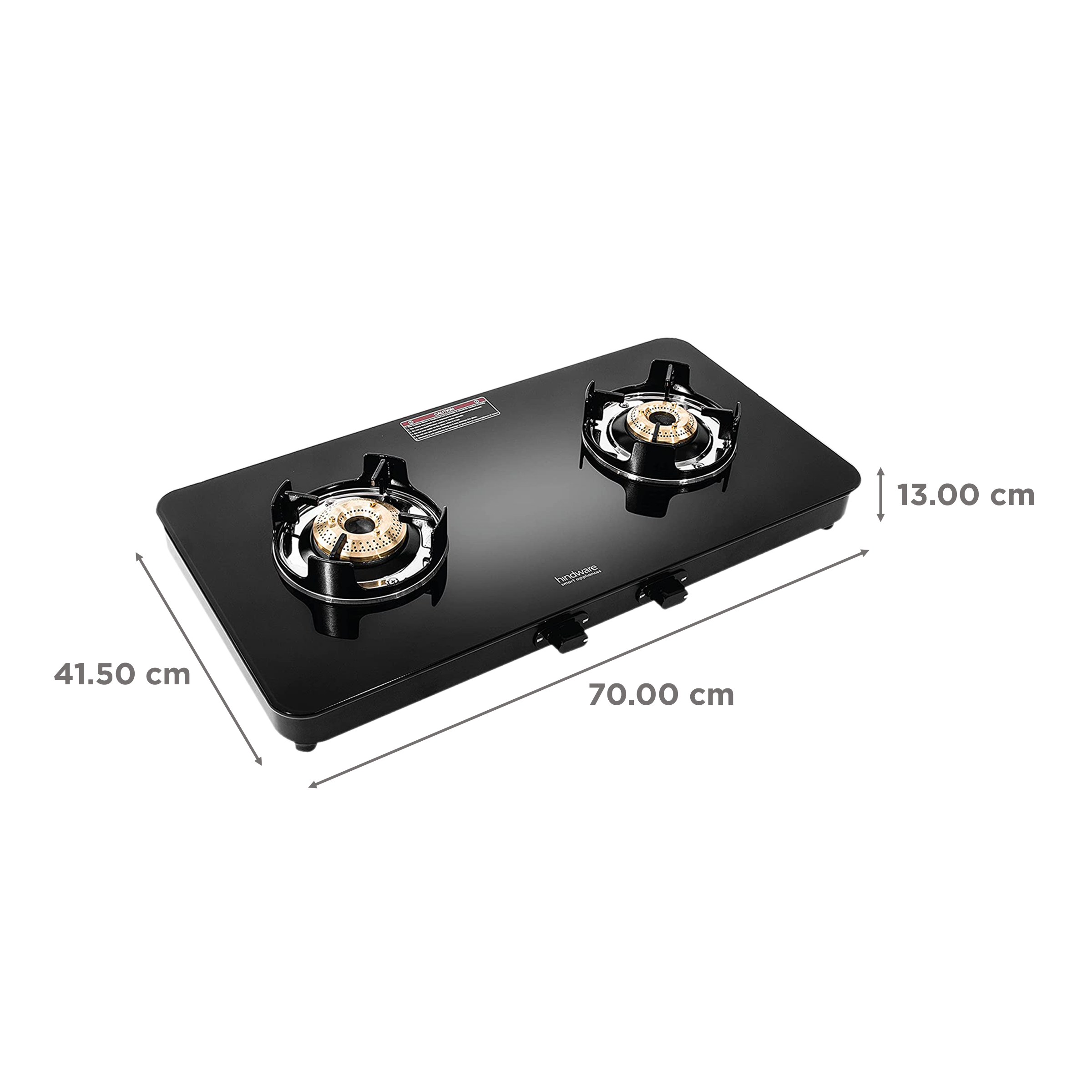Hindware Alverio Neo Toughened Glass Top 2 Burner Manual Gas Stove (Ergonomic Design, Black)_2