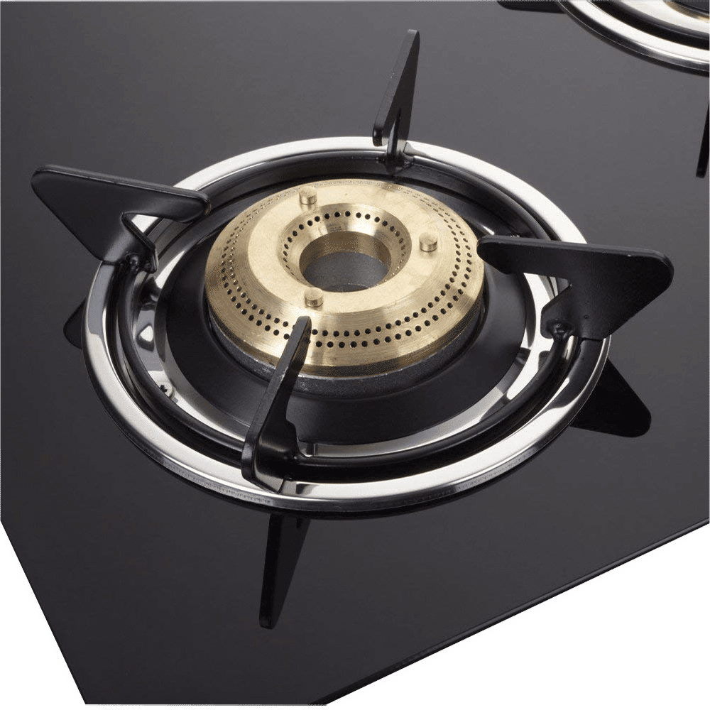 Elica 703 CT VETRO BK Toughened Glass Top 3 Burner Manual Gas Stove (Round Euro Coated Grid, Black)_4