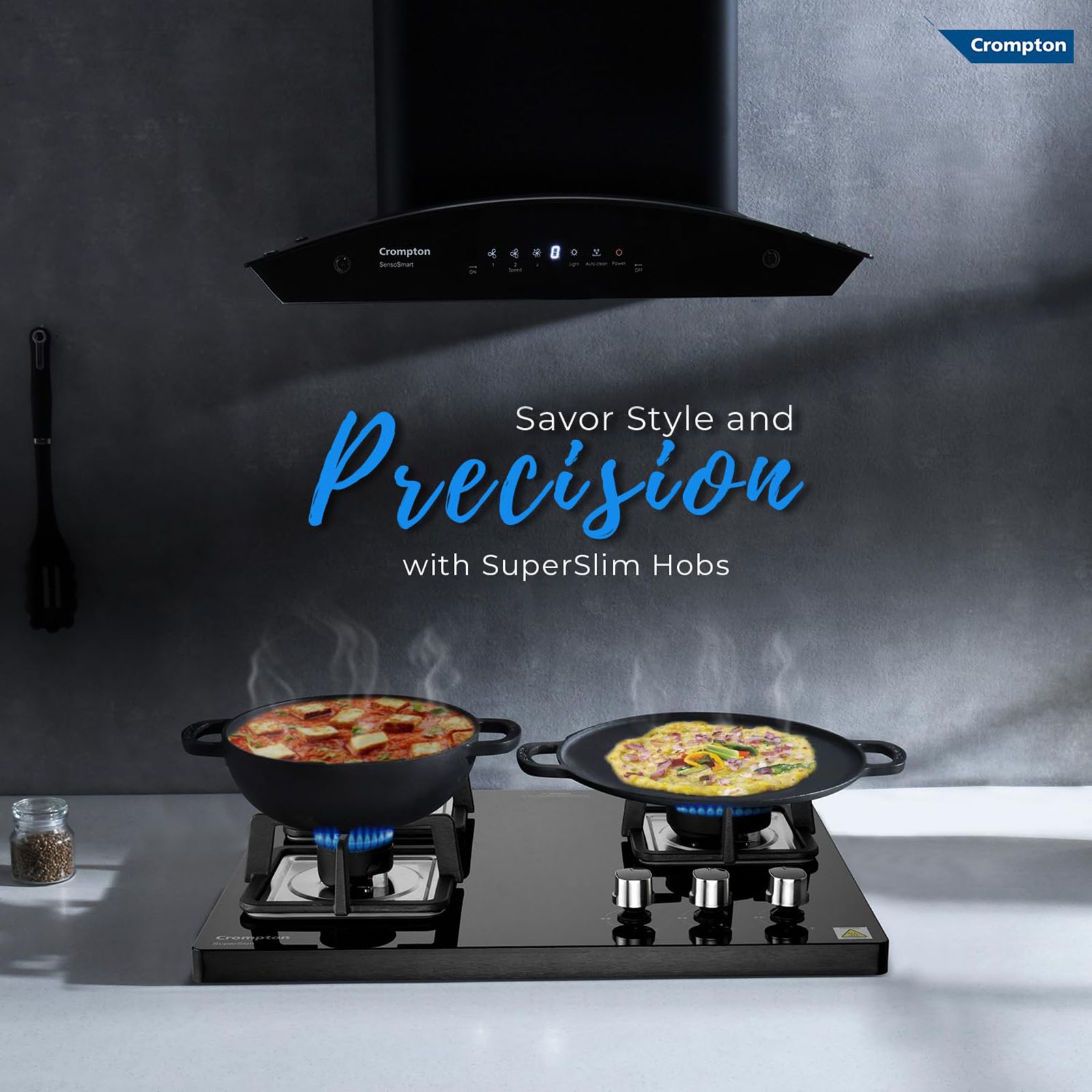 Crompton SuperSlim Toughened Glass Top 3 Burner Automatic Hob (Triple Ring Burner, Midnight Black) Crompton SuperSlim Toughened Glass Top 3 Burner Automatic Hob (Triple Ring Burner, Midnight Black)_5