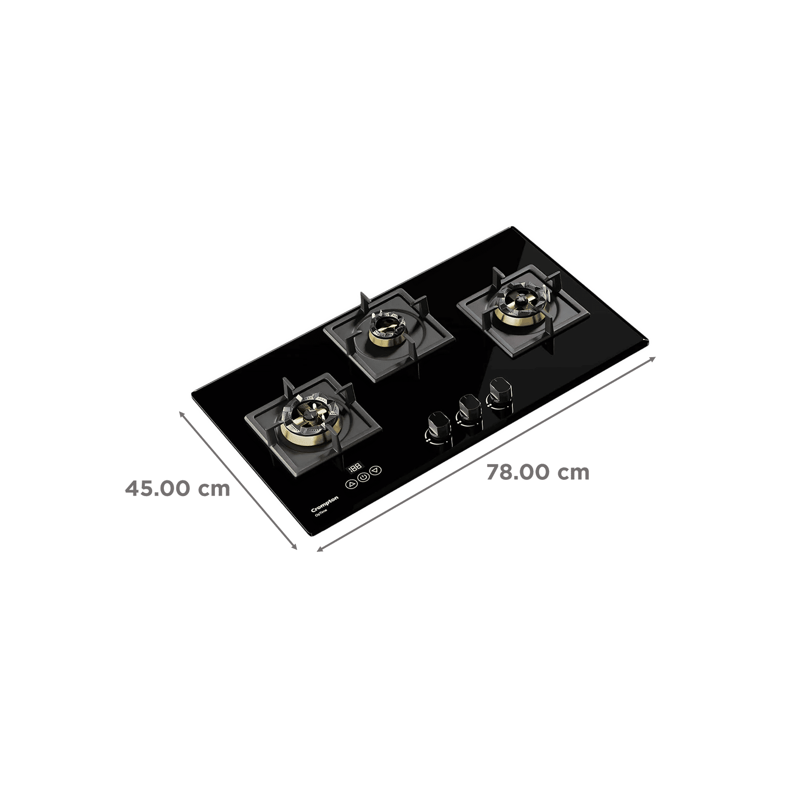 Crompton Optime Toughened Glass Top 3 Burner Automatic Hob (3D Flame Technology, Midnight Black) Crompton Optime Toughened Glass Top 3 Burner Automatic Hob (3D Flame Technology, Midnight Black)_2