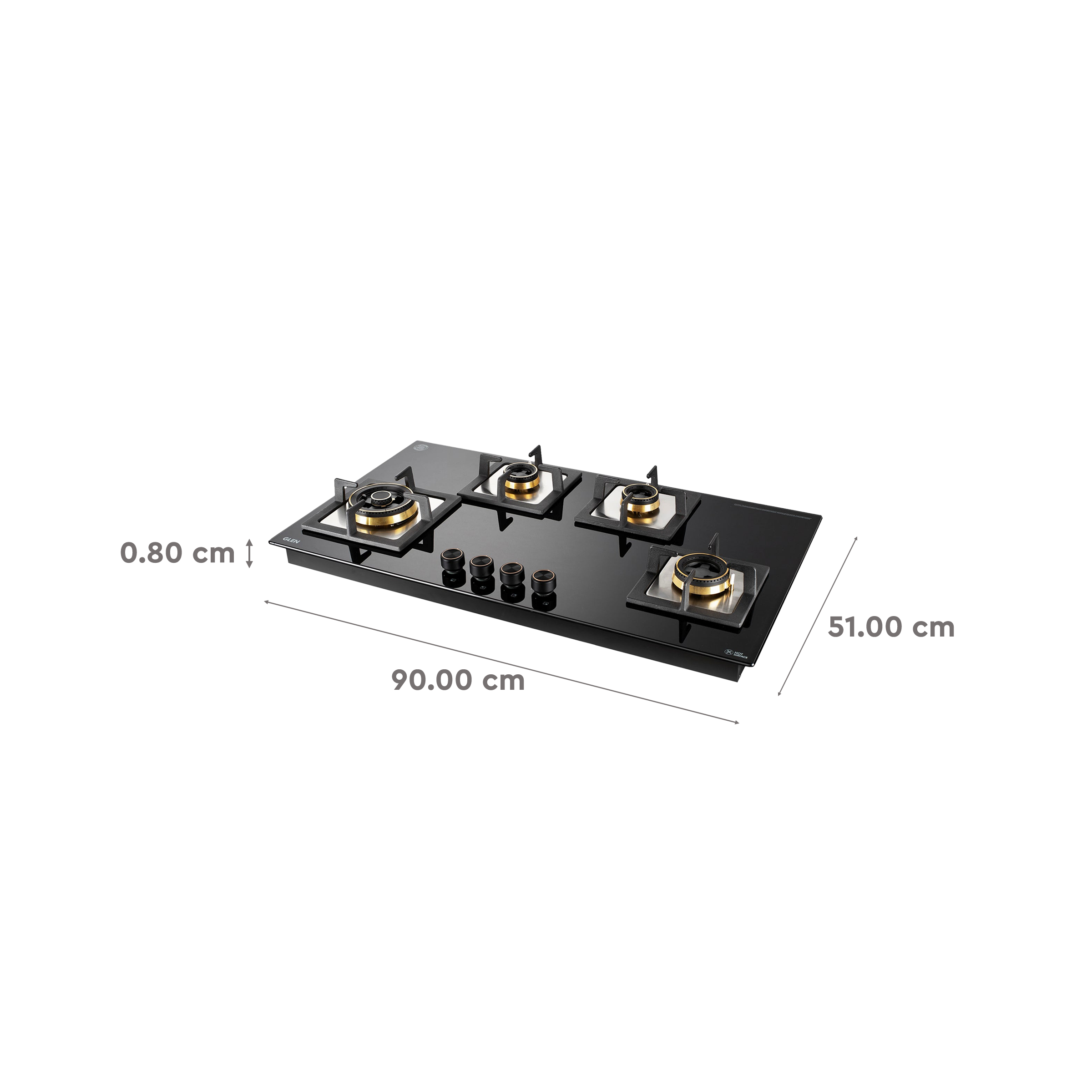 Glen 1094 XL SQ HTDBTR Toughened Glass Top 4 Burner Automatic Electric Hob (Vitreous Enamelled Pan Support, Black) Glen 1094 XL SQ HTDBTR Toughened Glass Top 4 Burner Automatic Electric Hob (Vitreous Enamelled Pan Support, Black)_2
