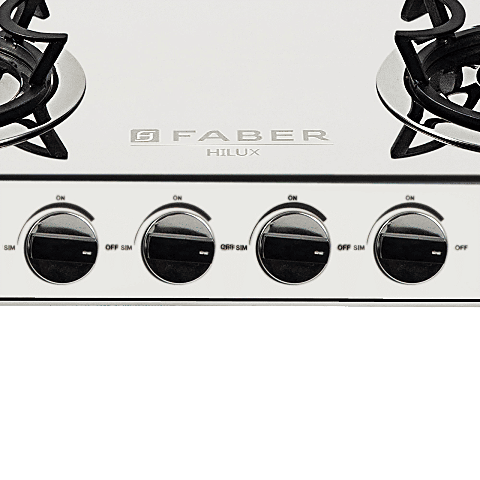 Faber Hilux Max 4BB SS 4 Burner Manual Gas Stove (Black Diamond Coated Sturdy Pan Support, Silver) Faber Hilux Max 4BB SS 4 Burner Manual Gas Stove (Black Diamond Coated Sturdy Pan Support, Silver)_5