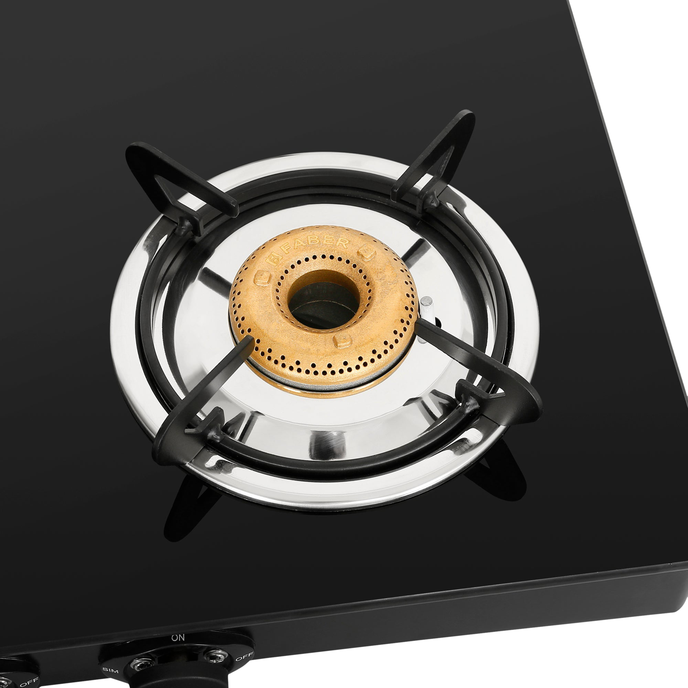 Faber Jumbo Neo XL 4BB AI Glass Top 4 Burner Automatic Gas Stove (MS Power Coated Pan Support, Black)_4