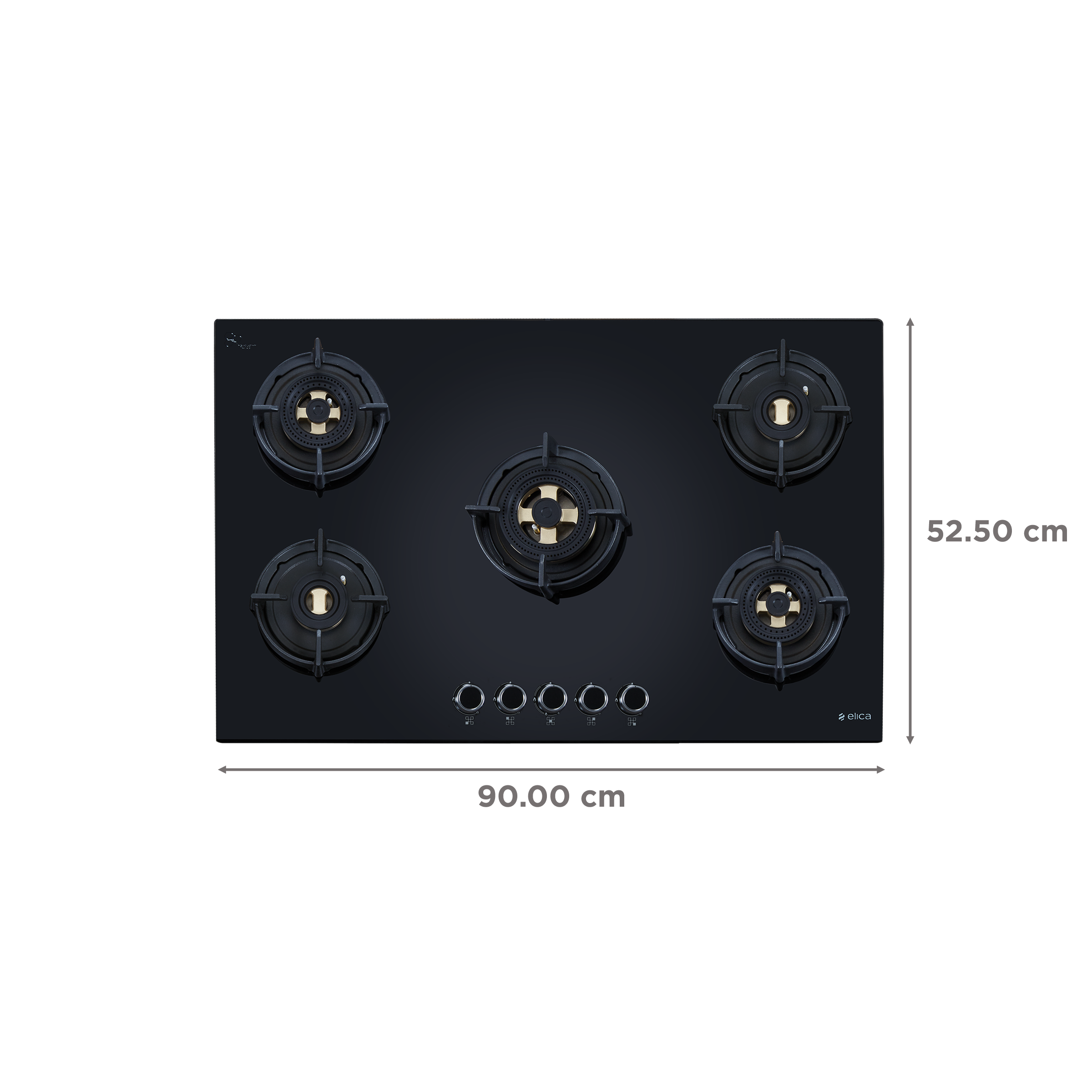 Elica DFS FB MFC 5B 90 FFD 5 Burner Automatic Electric Hob (Cast Iron Pan Support, Black)_2