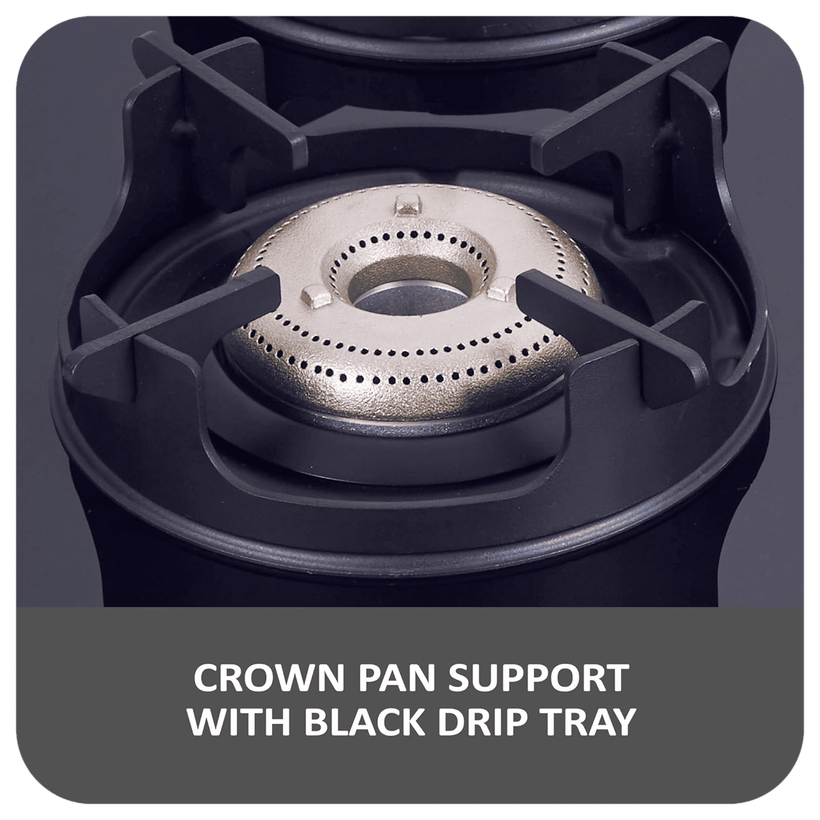 elica 4 Burner Manual Gas Stove (Crown Design Euro Coated, Black) elica 4 Burner Manual Gas Stove (Crown Design Euro Coated, Black)_5
