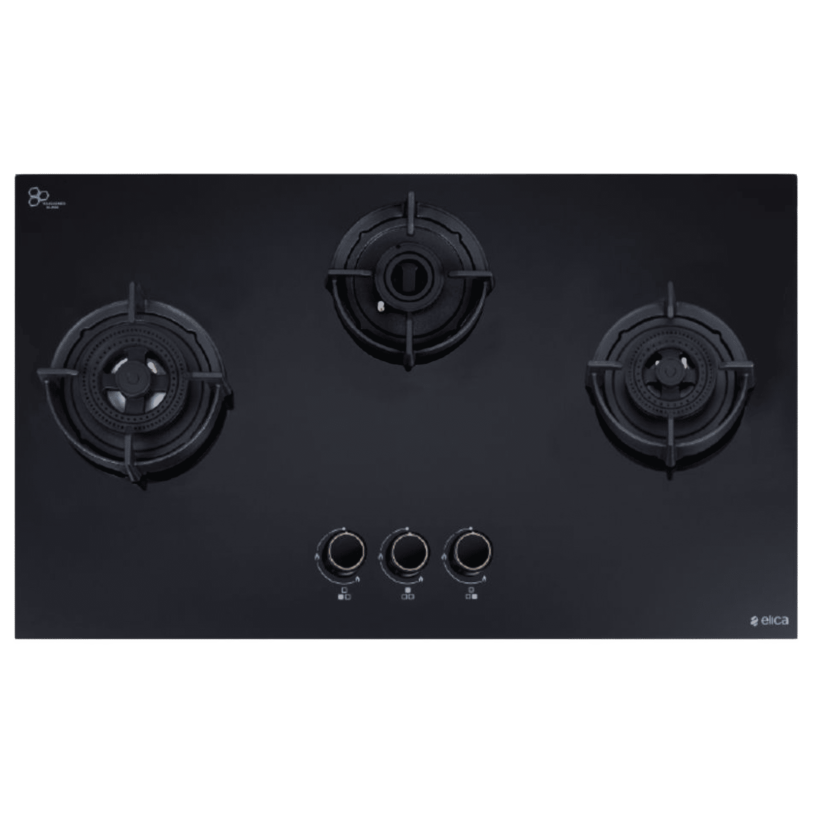 elica FLEXI DFS AB Series 3 Burner Automatic Hob (Battery Operated, Black)_1