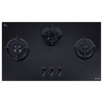 elica FLEXI DFS AB Series 3 Burner Automatic Hob (Battery Operated, Black)