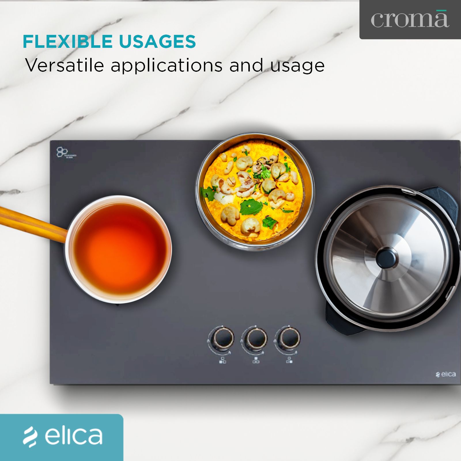 elica FLEXI DFS AB Series 3 Burner Automatic Hob (Battery Operated, Black)_5