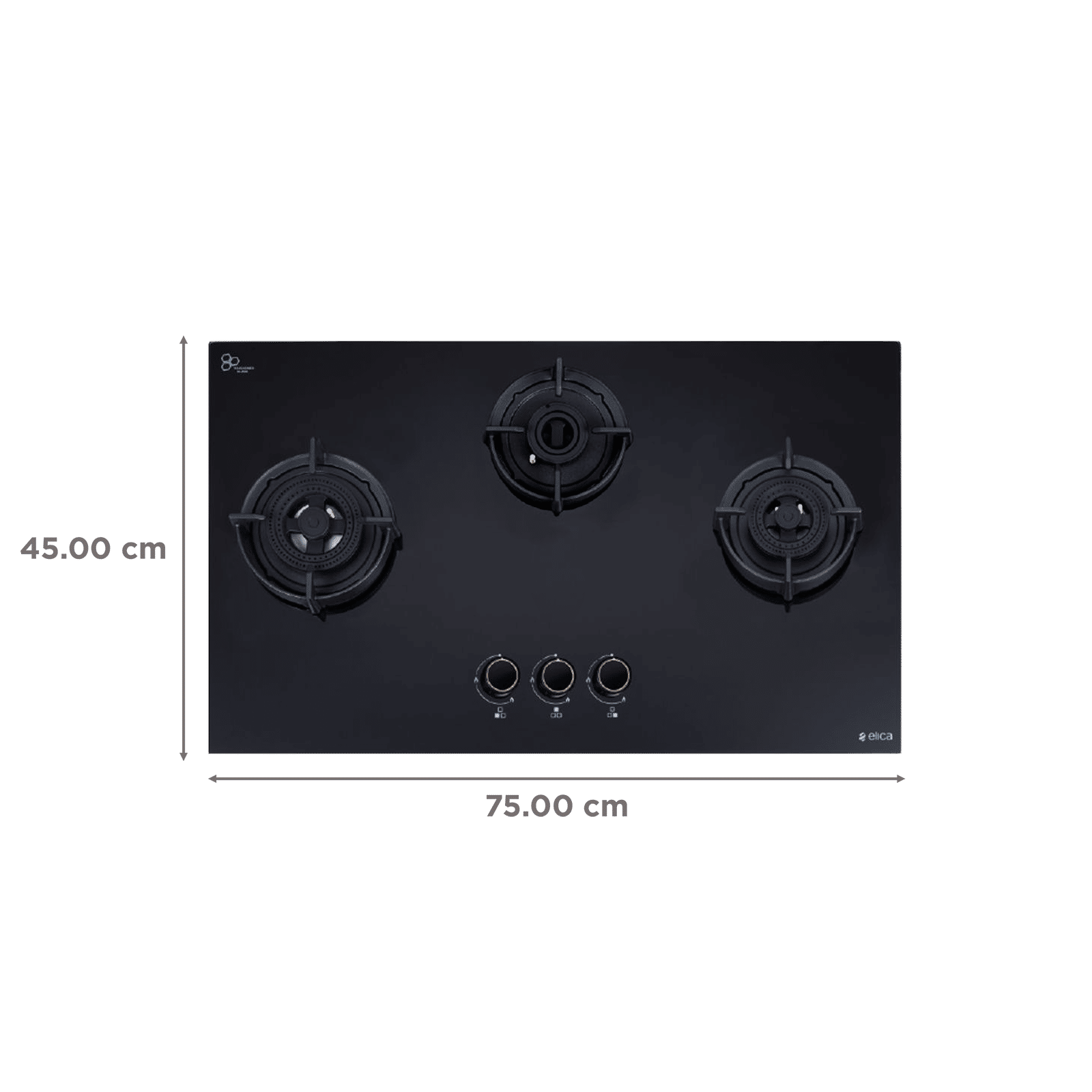 elica FLEXI DFS AB Series 3 Burner Automatic Hob (Battery Operated, Black)_2