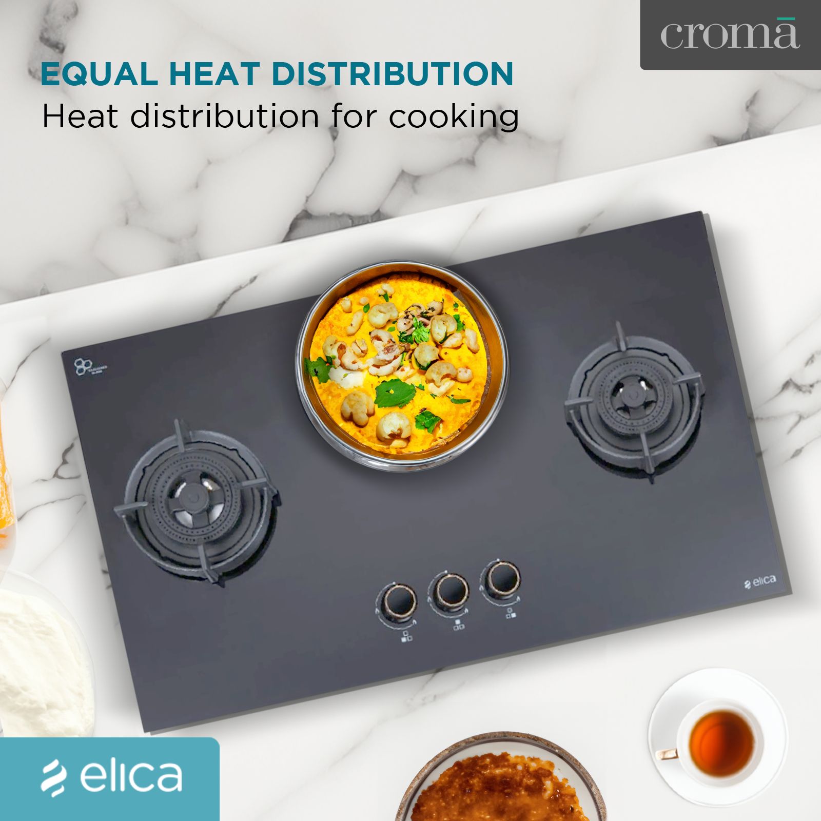 elica FLEXI DFS AB Series 3 Burner Automatic Hob (Battery Operated, Black)_4