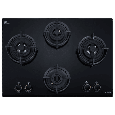 elica FLEXI DFS AB Series 4 Burner Automatic Hob (Battery Operated, Black)