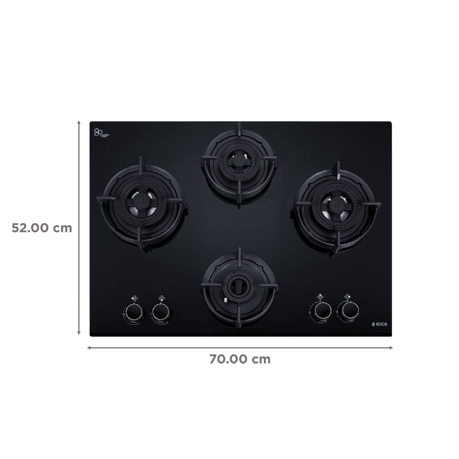 elica FLEXI DFS AB Series 4 Burner Automatic Hob (Battery Operated, Black)_2