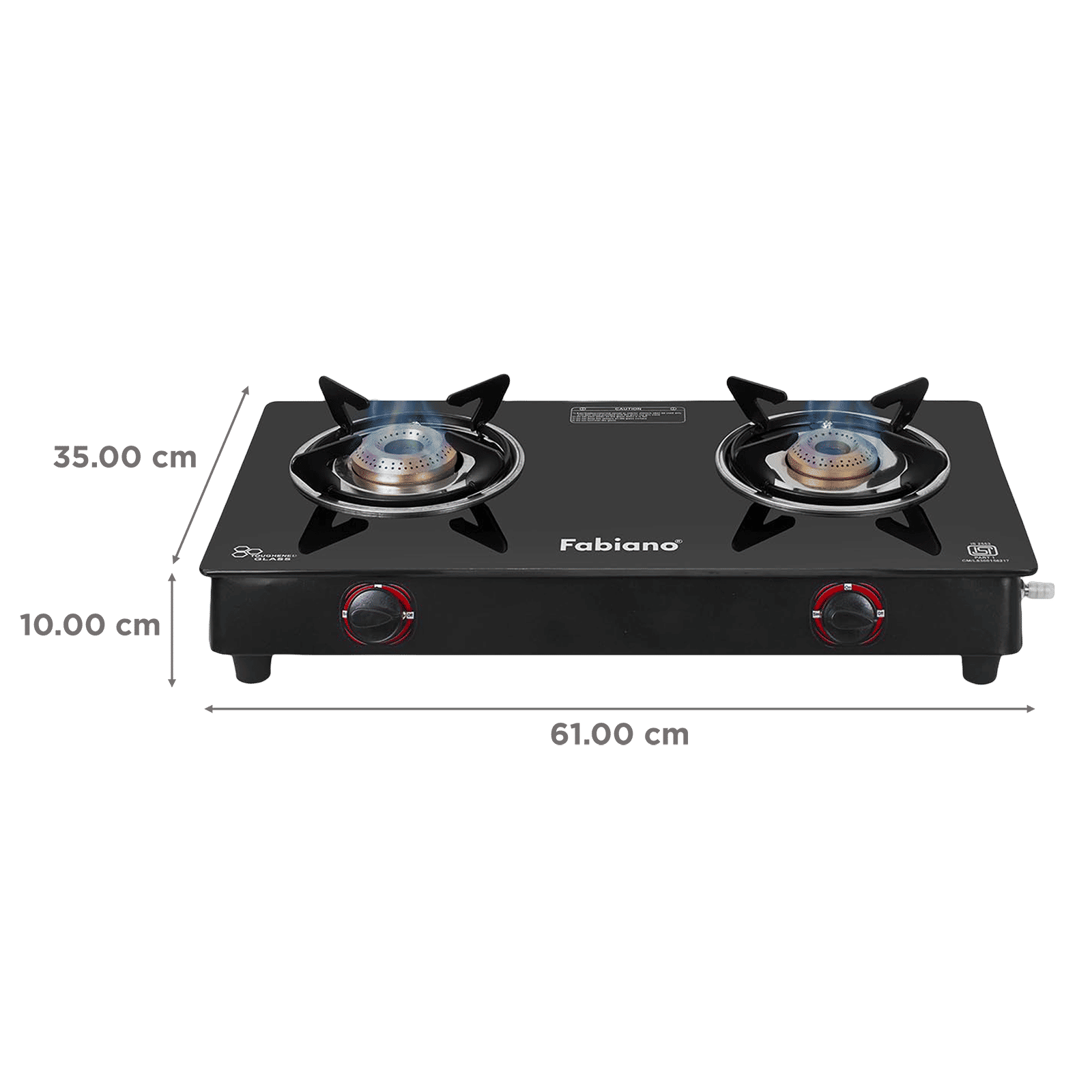 Fabiano FAB2BRNAUTOSMART Toughened Glass Top 2 Burner Automatic Gas Stove (High Efficiency Burner, Black) Fabiano FAB2BRNAUTOSMART Toughened Glass Top 2 Burner Automatic Gas Stove (High Efficiency Burner, Black)_2
