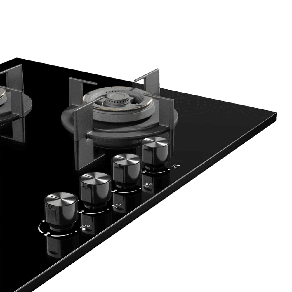 Crompton Sensosafe Toughened Glass Top 4 Burner Automatic Hob (Cast Iron Pan Support, Midnight Black)_5
