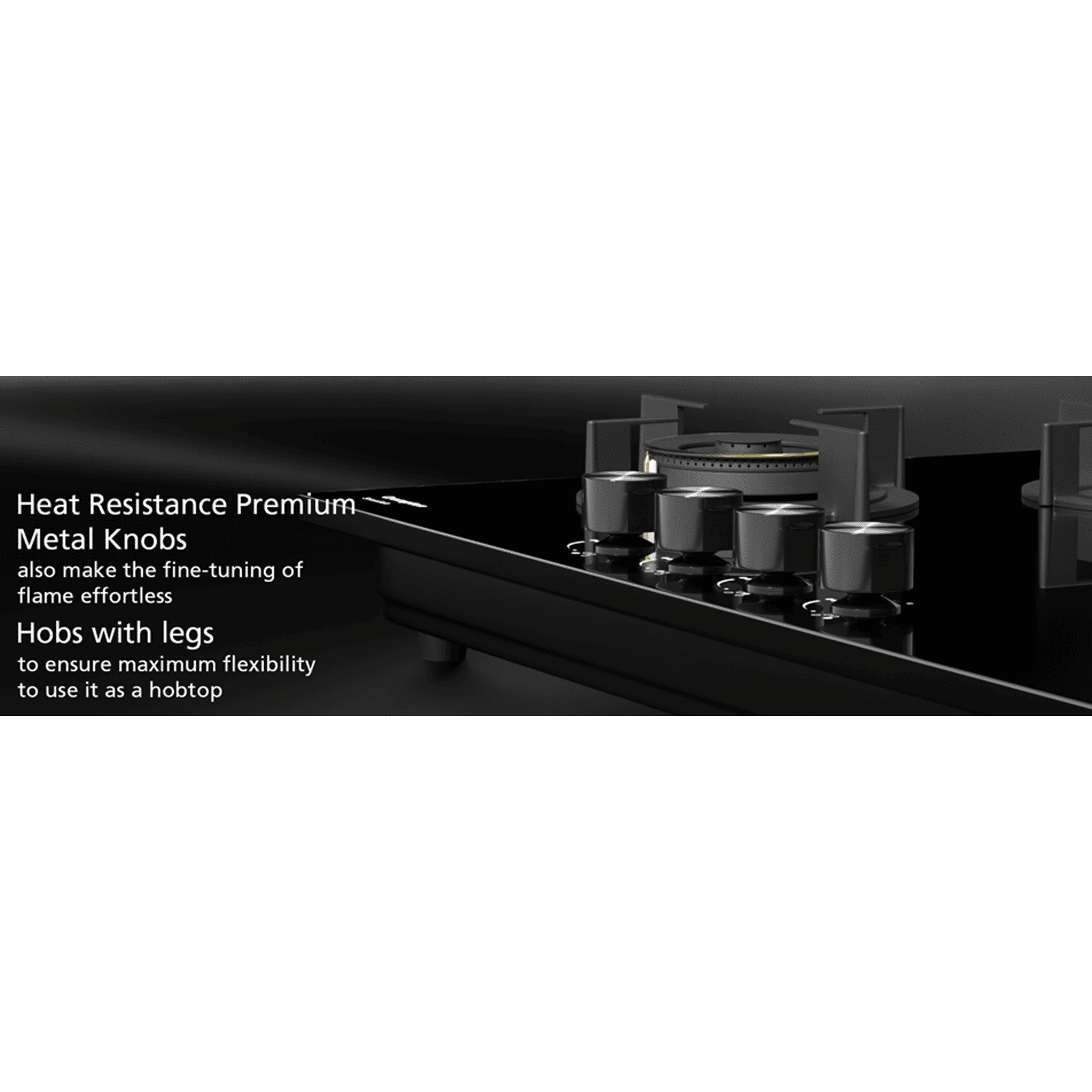 Crompton Sensosafe Toughened Glass Top 4 Burner Automatic Hob (Cast Iron Pan Support, Midnight Black)_4