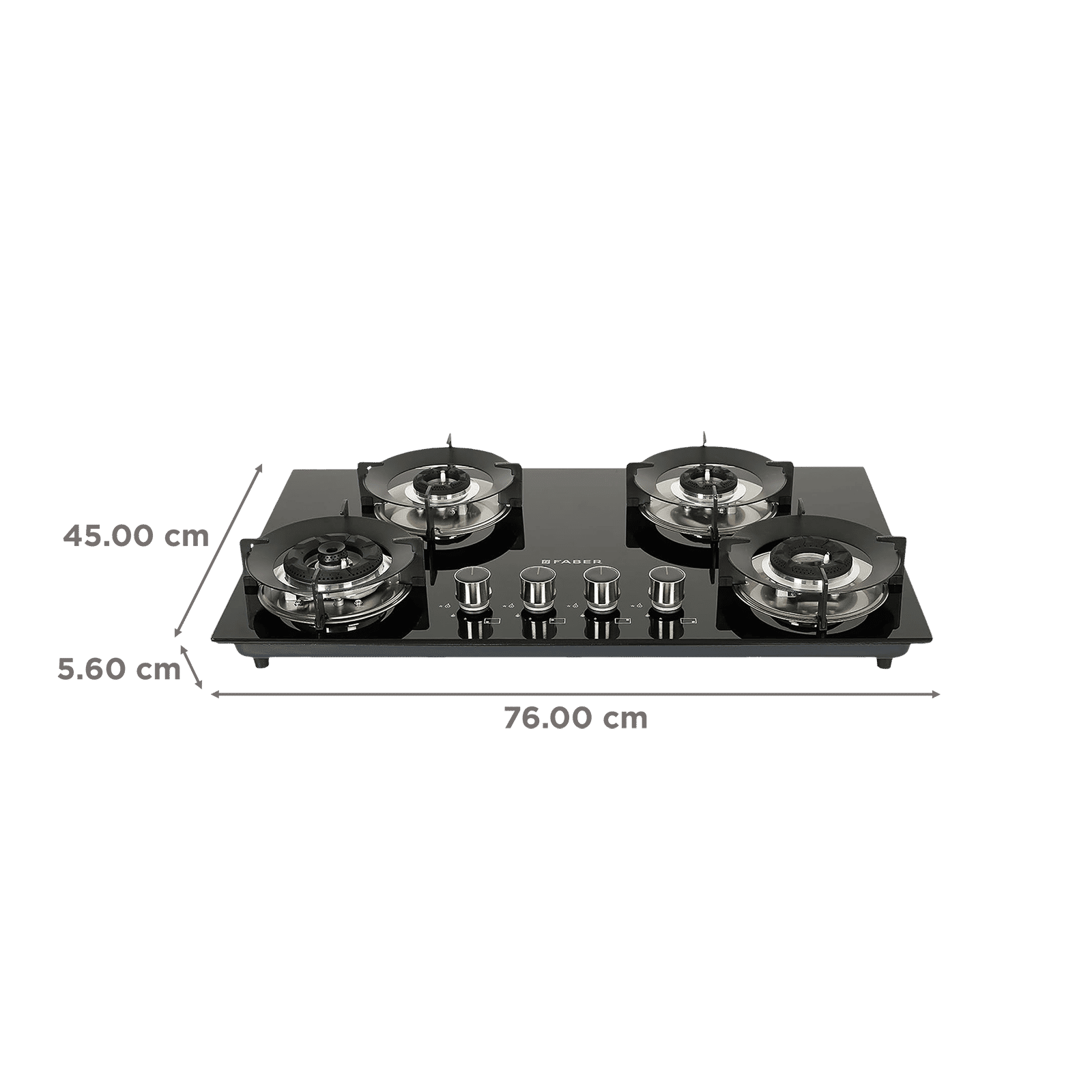 FABER Superia HT764 BR AI Toughened Glass Top 4 Burner Automatic Gas Hob (Battery Operated, Black) FABER Superia HT764 BR AI Toughened Glass Top 4 Burner Automatic Gas Hob (Battery Operated, Black)_2
