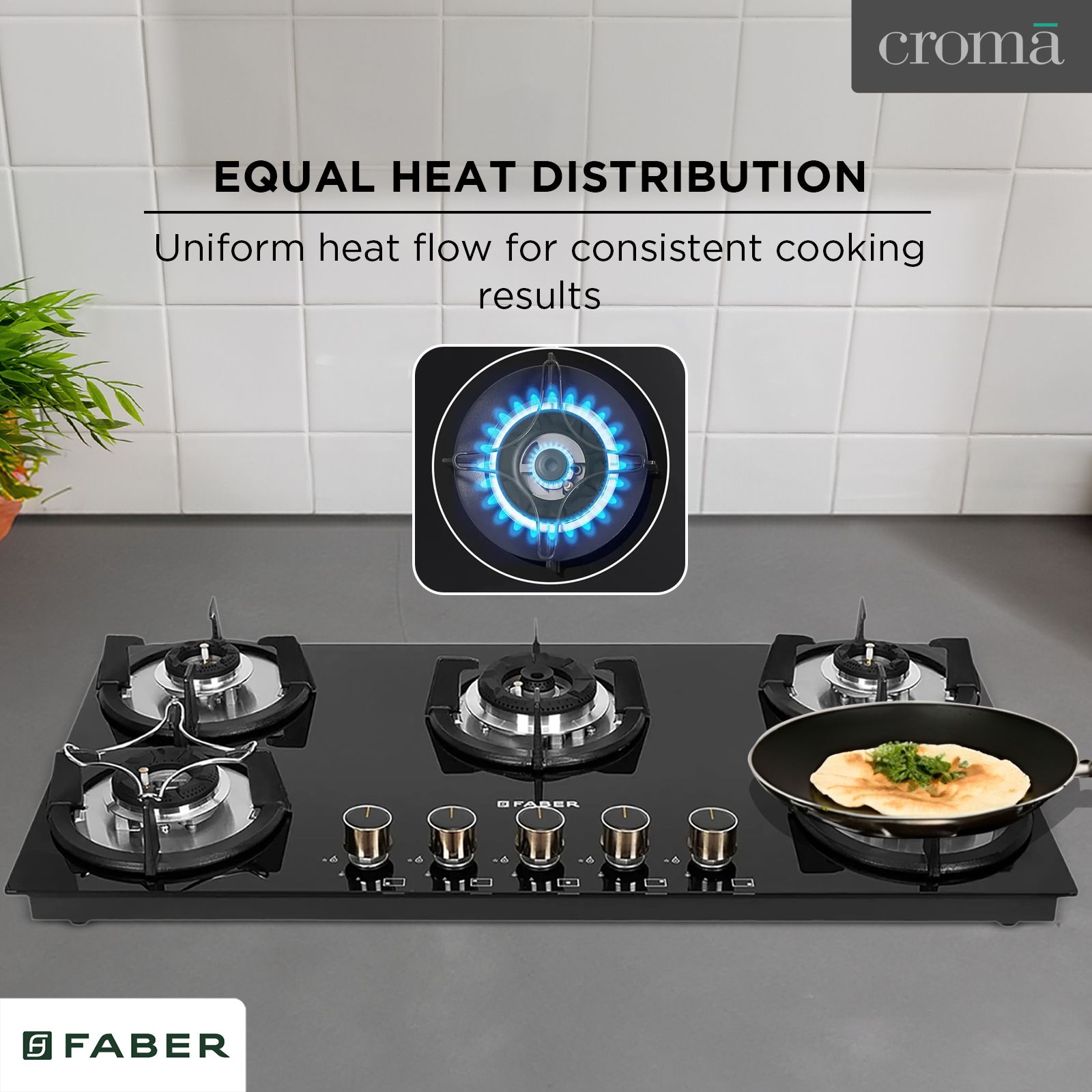FABER SUPERIA HT905 BR AI Toughened Glass Top 5 Burner Automatic Gas Hob (Fully Concealed Drip Tray, Black)_20