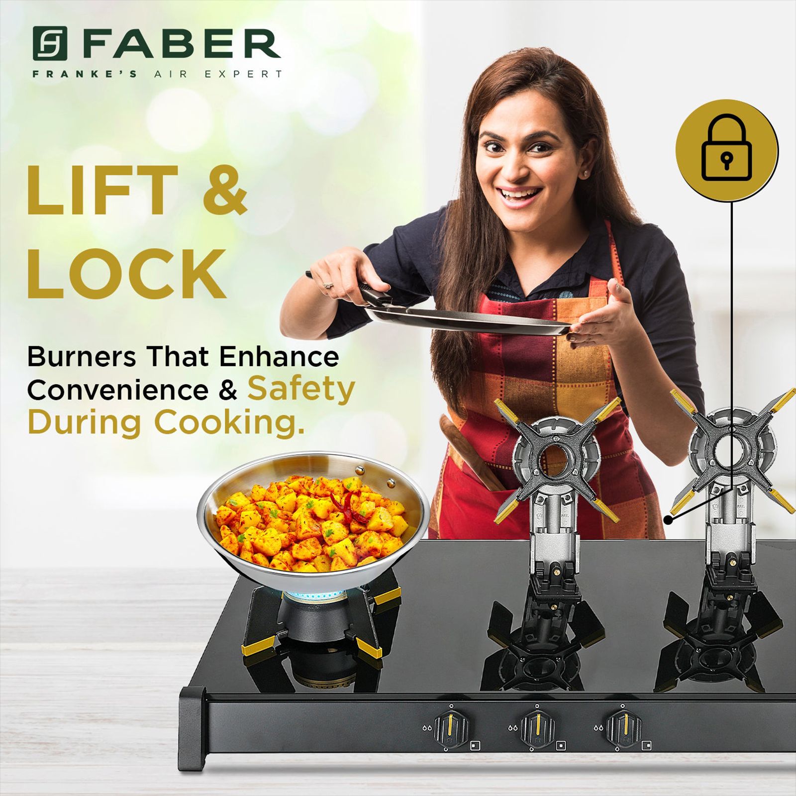 FABER GENIUS 753 Toughened Glass Top 3 Burner Manual Hob (Cast Iron Pan Support, Black) FABER GENIUS 753 Toughened Glass Top 3 Burner Manual Hob (Cast Iron Pan Support, Black)_14