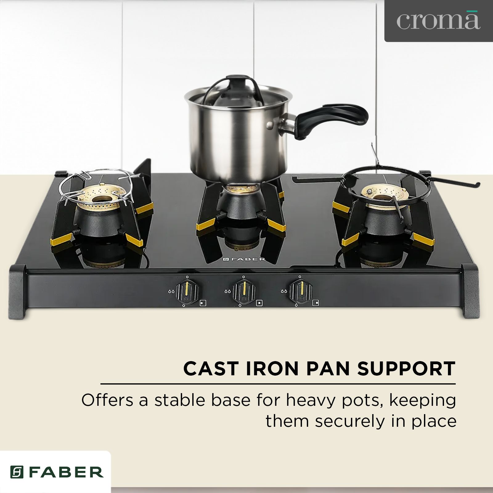 FABER GENIUS 753 Toughened Glass Top 3 Burner Manual Hob (Cast Iron Pan Support, Black) FABER GENIUS 753 Toughened Glass Top 3 Burner Manual Hob (Cast Iron Pan Support, Black)_18