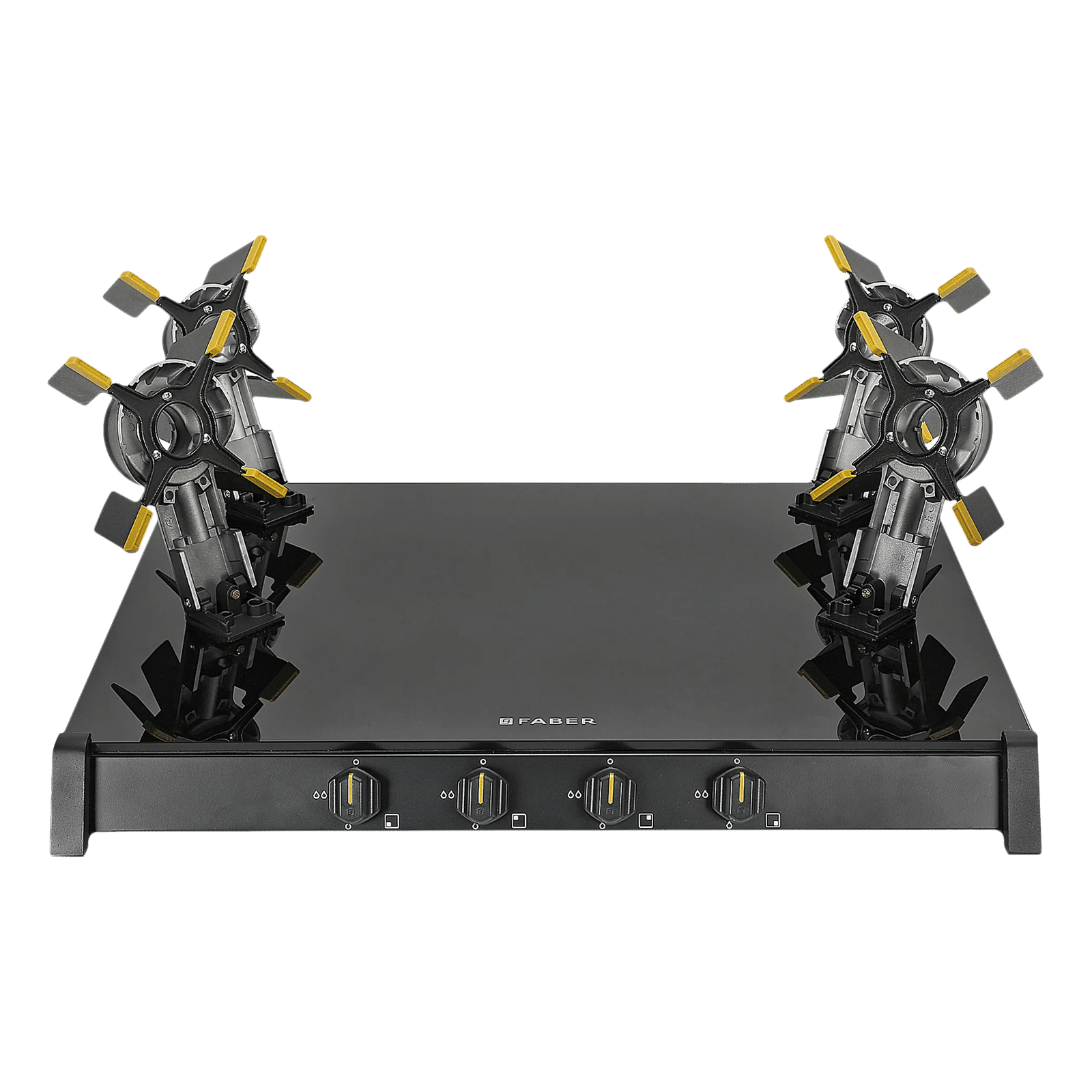 FABER GENIUS 704 BK Toughened Glass Top 4 Burner Manual Hob (Cast Iron Pan Support, Black) FABER GENIUS 704 BK Toughened Glass Top 4 Burner Manual Hob (Cast Iron Pan Support, Black)_10