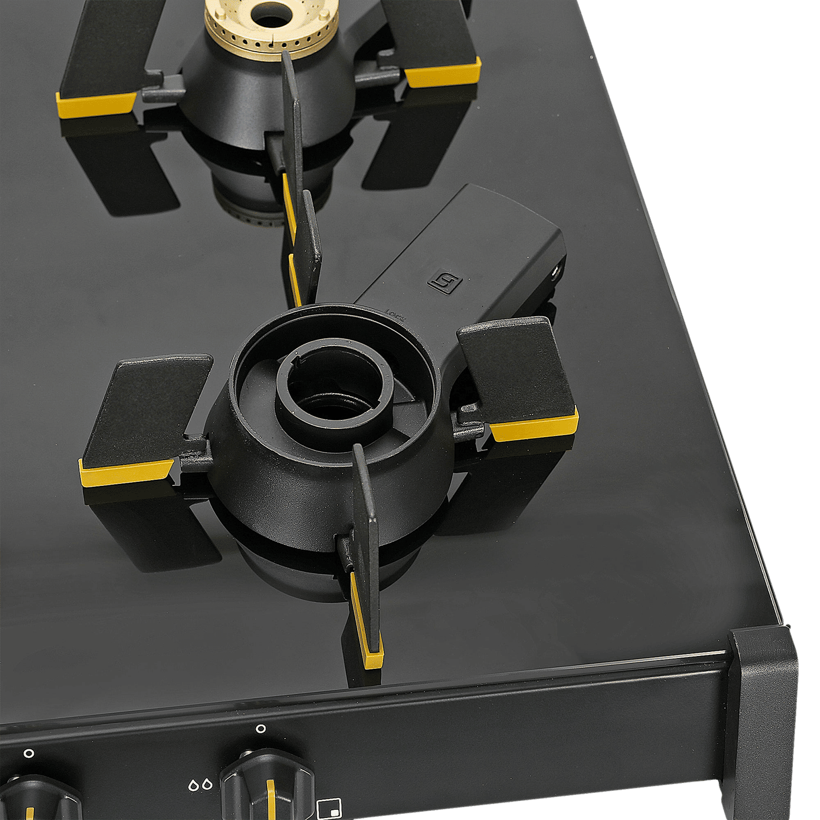 FABER GENIUS 704 BK Toughened Glass Top 4 Burner Manual Hob (Cast Iron Pan Support, Black) FABER GENIUS 704 BK Toughened Glass Top 4 Burner Manual Hob (Cast Iron Pan Support, Black)_12