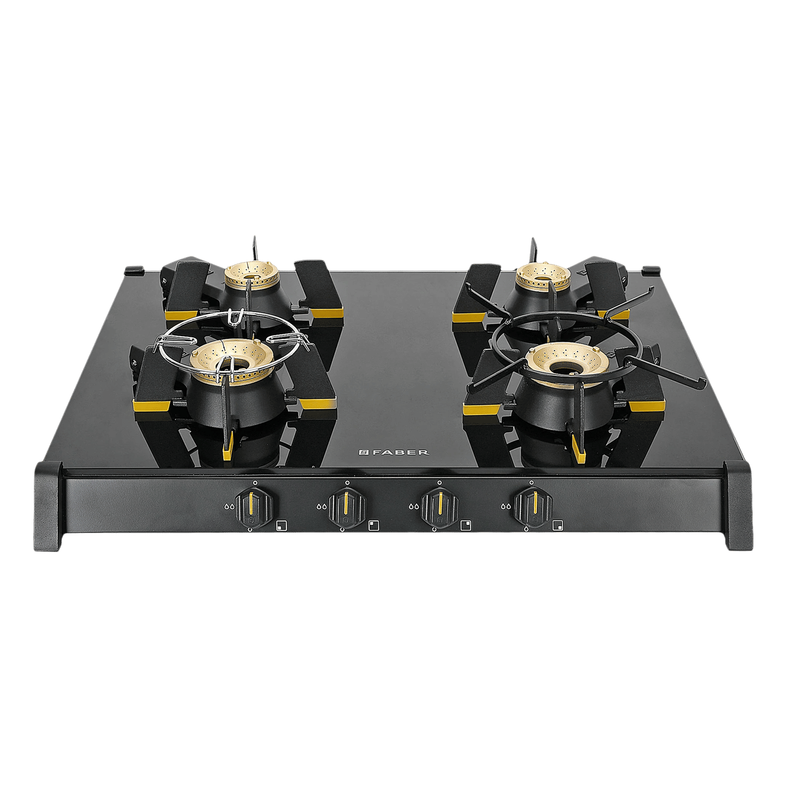 FABER GENIUS 704 BK Toughened Glass Top 4 Burner Manual Hob (Cast Iron Pan Support, Black) FABER GENIUS 704 BK Toughened Glass Top 4 Burner Manual Hob (Cast Iron Pan Support, Black)_16