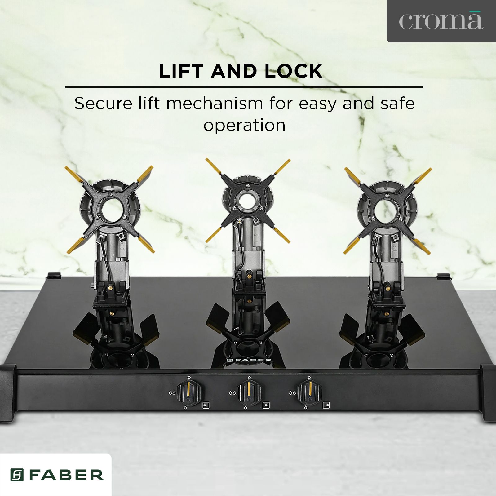 FABER GENIUS 753 AI Toughened Glass Top 3 Burner Manual Hob (Cast Iron Pan Support, Black) FABER GENIUS 753 AI Toughened Glass Top 3 Burner Manual Hob (Cast Iron Pan Support, Black)_20