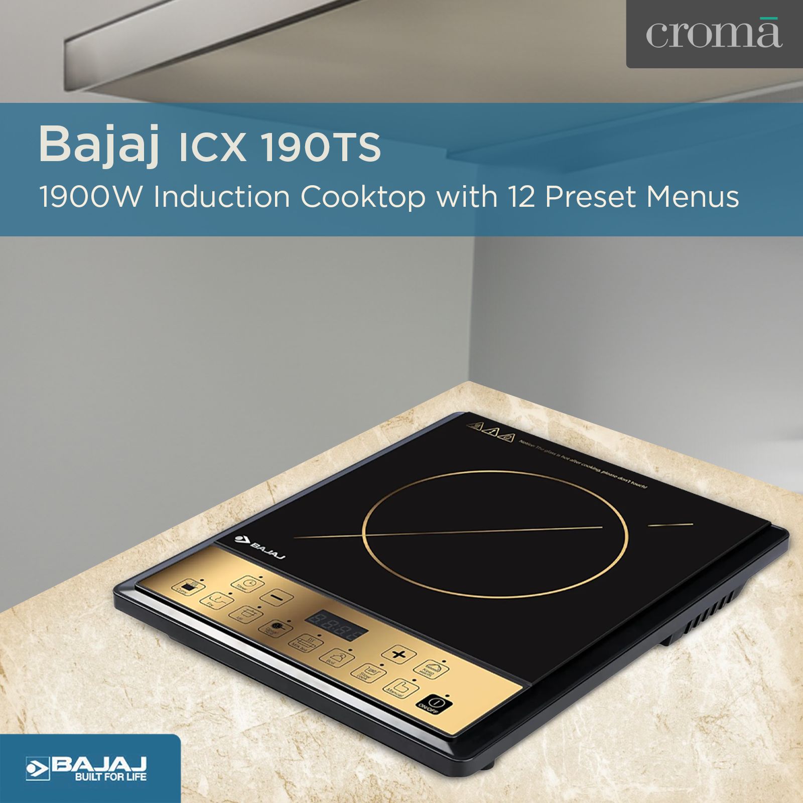 BAJAJ ICX 190TS 1900W Induction Cooktop with 9 Preset Menus BAJAJ ICX 190TS 1900W Induction Cooktop with 9 Preset Menus_8