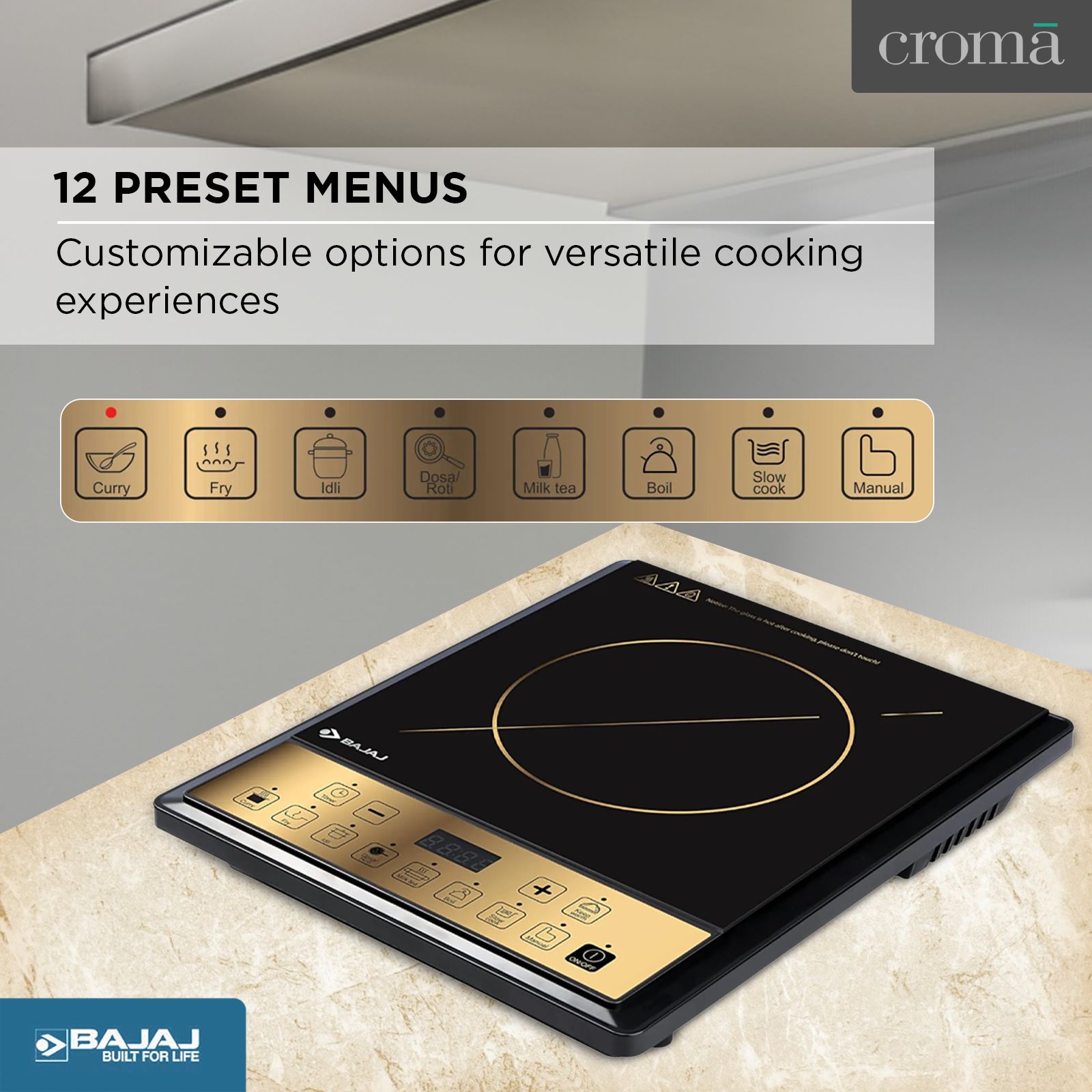 BAJAJ ICX 190TS 1900W Induction Cooktop with 9 Preset Menus BAJAJ ICX 190TS 1900W Induction Cooktop with 9 Preset Menus_9