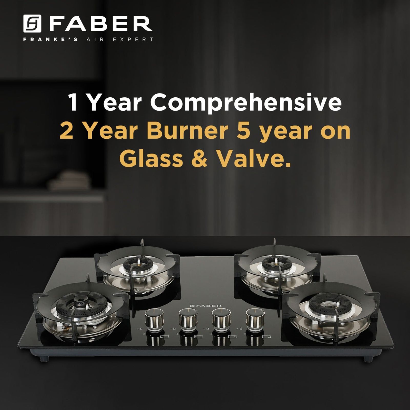 FABER Superia HT654 BR AI Toughened Glass Top 4 Burner Automatic Hob (Black Enameled Pan Support, Black) FABER Superia HT654 BR AI Toughened Glass Top 4 Burner Automatic Hob (Black Enameled Pan Support, Black)_7