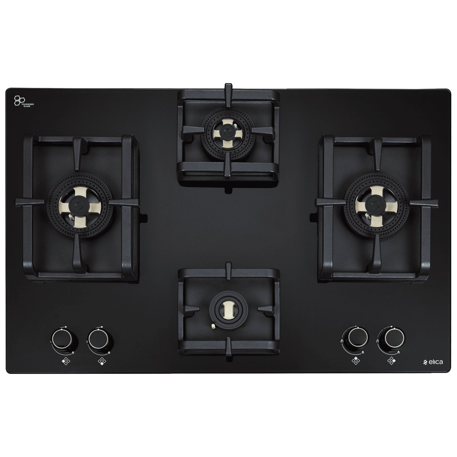 elica FLEXI DFS PRO AB 4B 70 DX Glass Top 4 Burner Automatic Hob (Cast Iron Pan Support, Black) elica FLEXI DFS PRO AB 4B 70 DX Glass Top 4 Burner Automatic Hob (Cast Iron Pan Support, Black)_1
