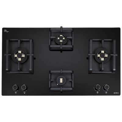 elica Flexi DFS Pro FB 4B 91 DX 4 Burner Automatic Hob (Cast Iron Pan Support, Black)
