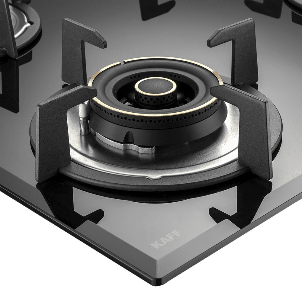 KAFF ALN 865 Glass Top 5 Burner Automatic Hob (Matt Enameled Pan Support, Black)_8