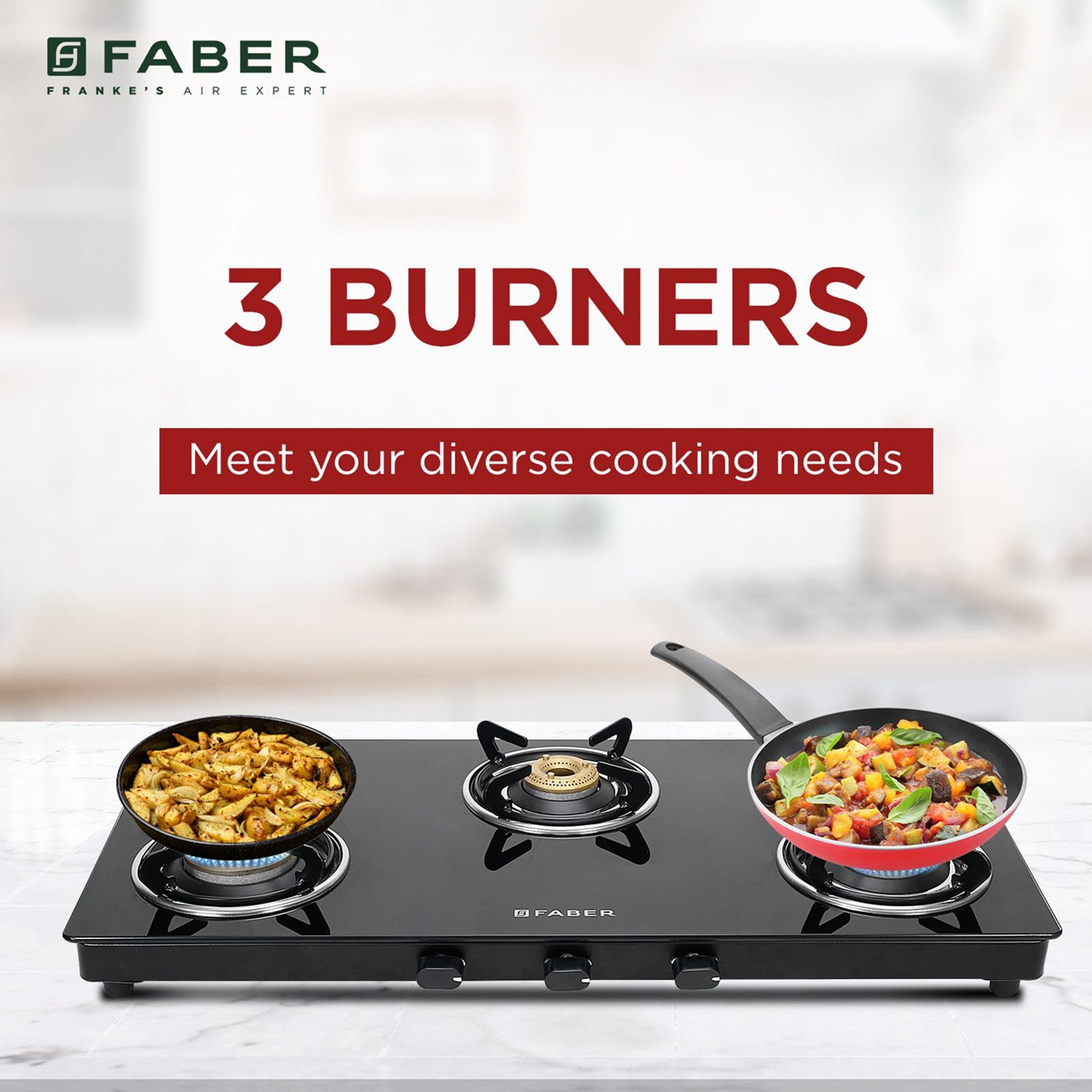 FABER Spark 3 Burner Manual Gas Stove (Knob Controlled, Black) FABER Spark 3 Burner Manual Gas Stove (Knob Controlled, Black)_12