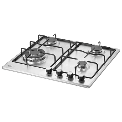 KAFF NE 4B 60 SS 4 Burner Automatic Hob (Matt Enameled Pan Support, Silver)